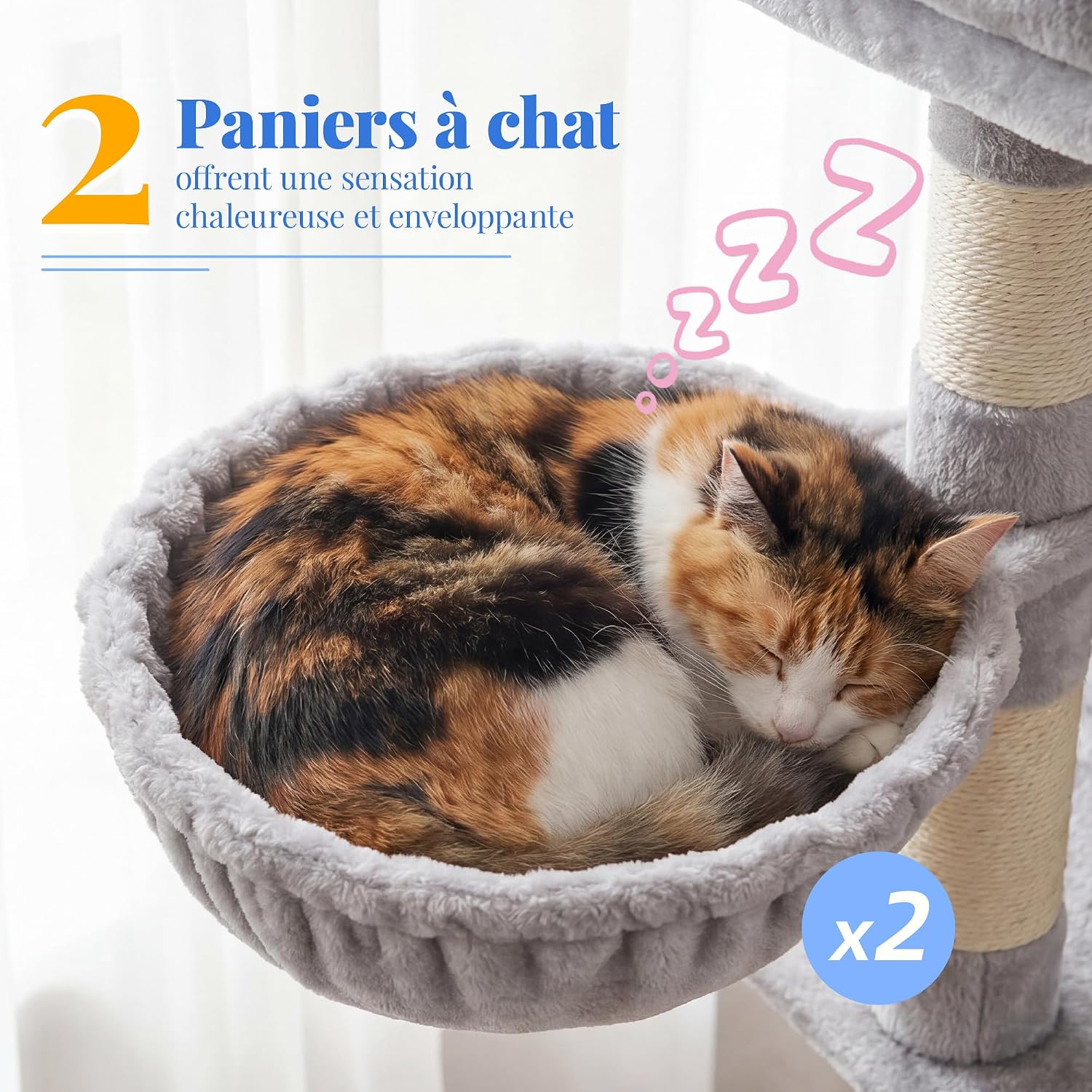 Thumbnail 5 de Hey-brother Arbre à Chat XXL 188 cm — arbre multi‑niveaux gris 🐱