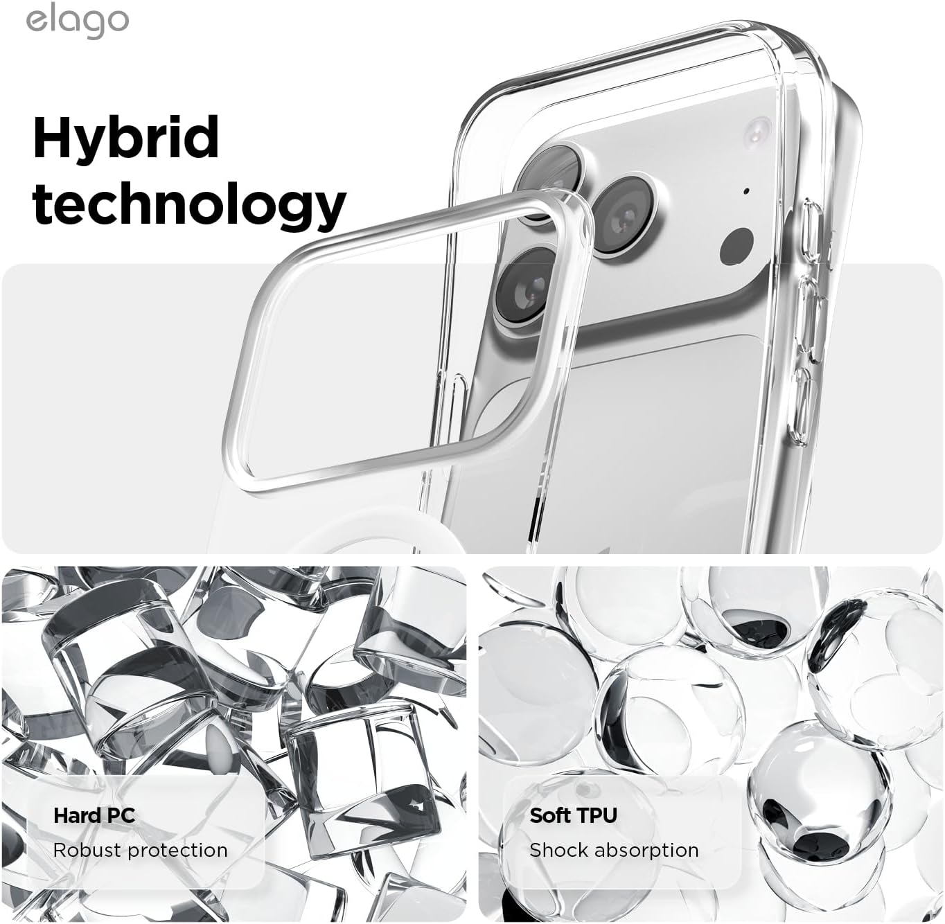 Thumbnail 6 de elago Cover Magnetica Hybrid Trasparente per iPhone 17 Pro 6,3” – Compatibile MagSafe, antiurto