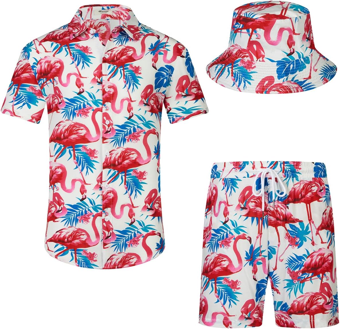 Thumbnail 6 de SPKPKEY Hawaii-Hemd und Shorts für Herren 2-teilig – Lässiges Sommer-Outfit mit Hut