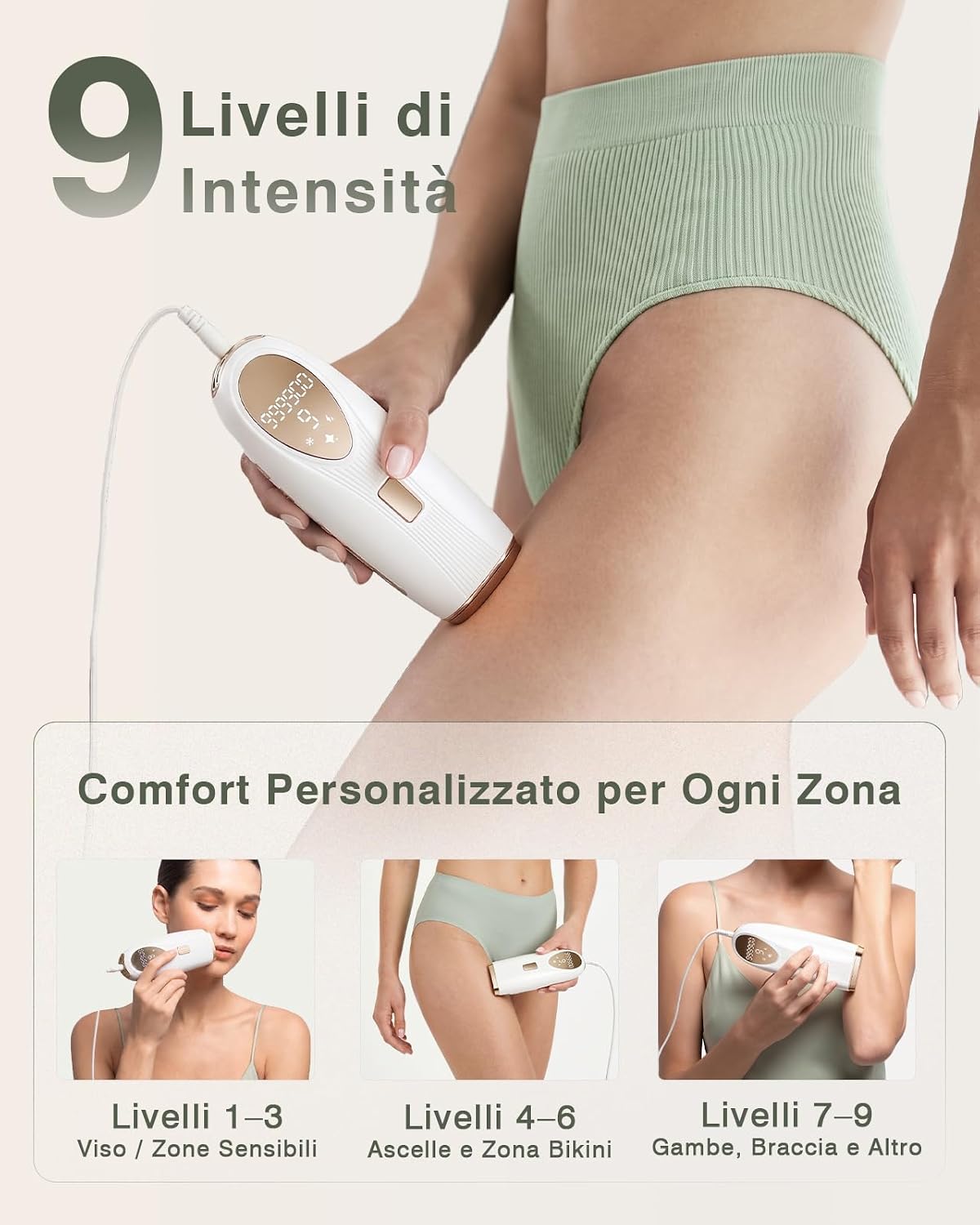Thumbnail 2 de TIIMAGIC Epilatore Luce Pulsata con Raffreddamento 5°C – 9 livelli, 16J, per Corpo, Ascelle, Bikini e Gambe