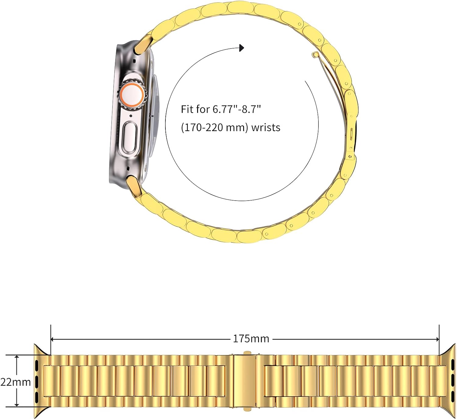 Detalle de ARTCHE Apple Watch strap stainless steel band