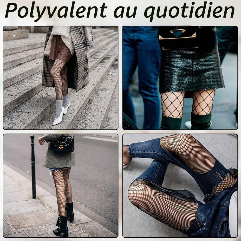 Thumbnail 6 de AOMIG Collants Résille Femme: elastische netkousen met hoge taille