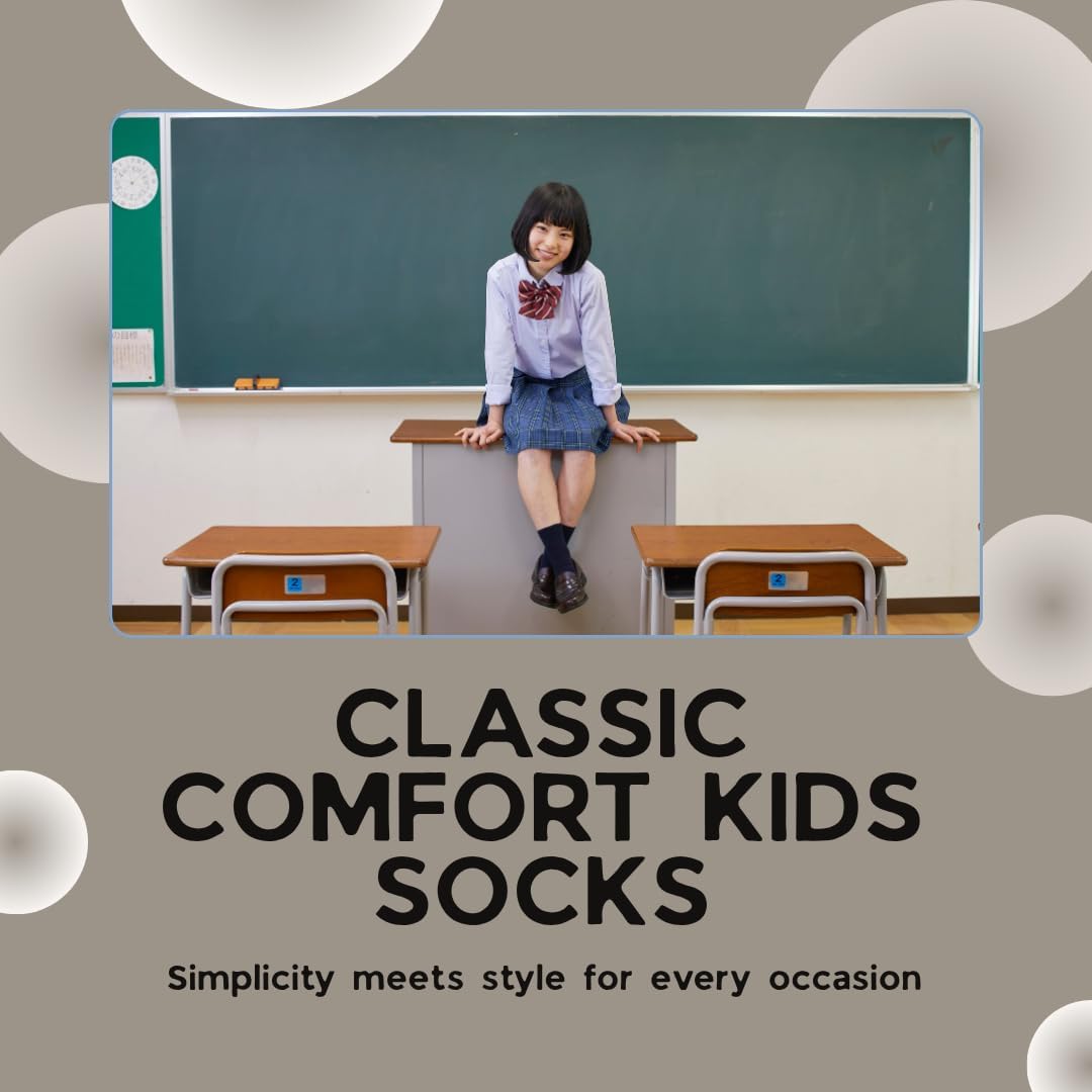 Thumbnail 6 de COSHAL 3 Pairs Children's Plan School Socks – Cotton Rich, Breathable Unisex Pack