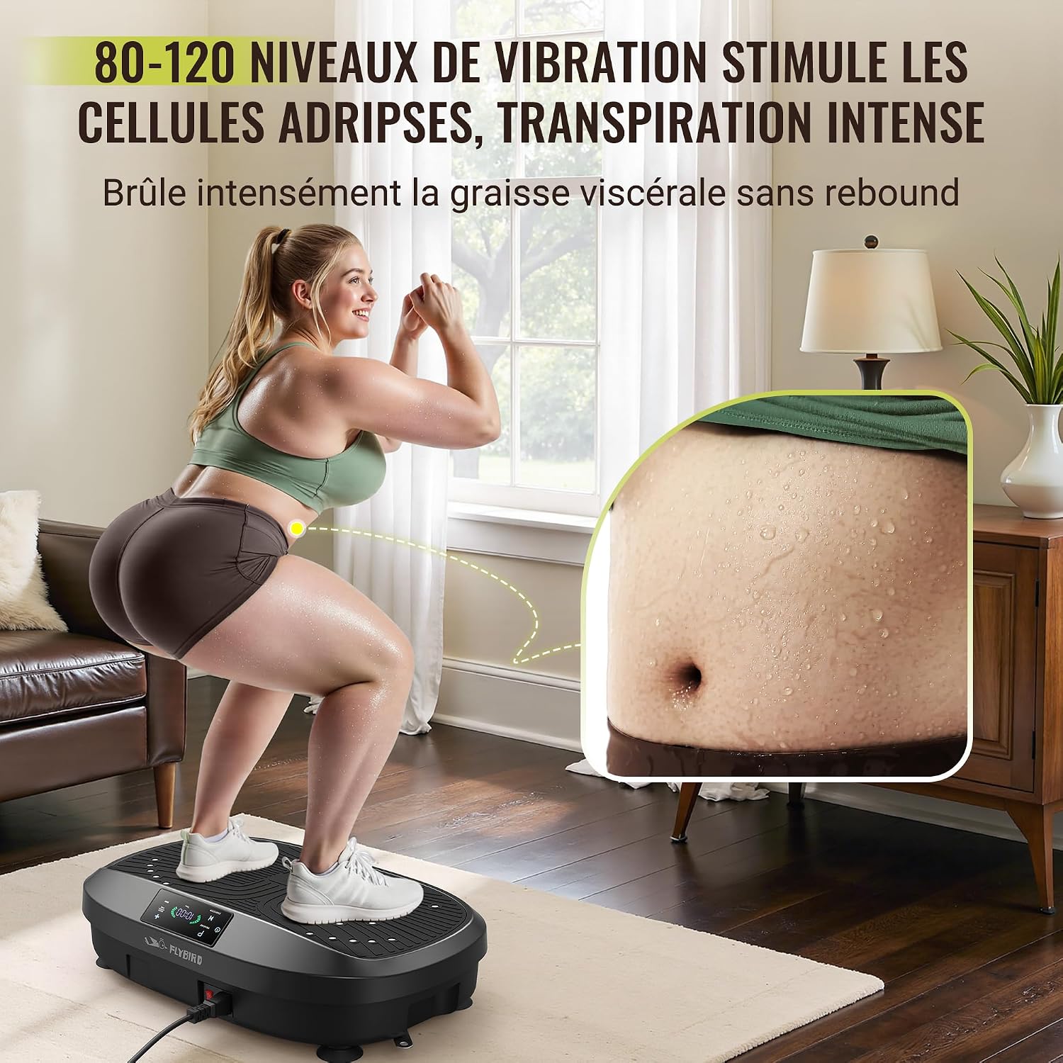 Detalle de Plateforme vibrante FLYBIRD : renforcement osseux, drainage lymphatique et récupération