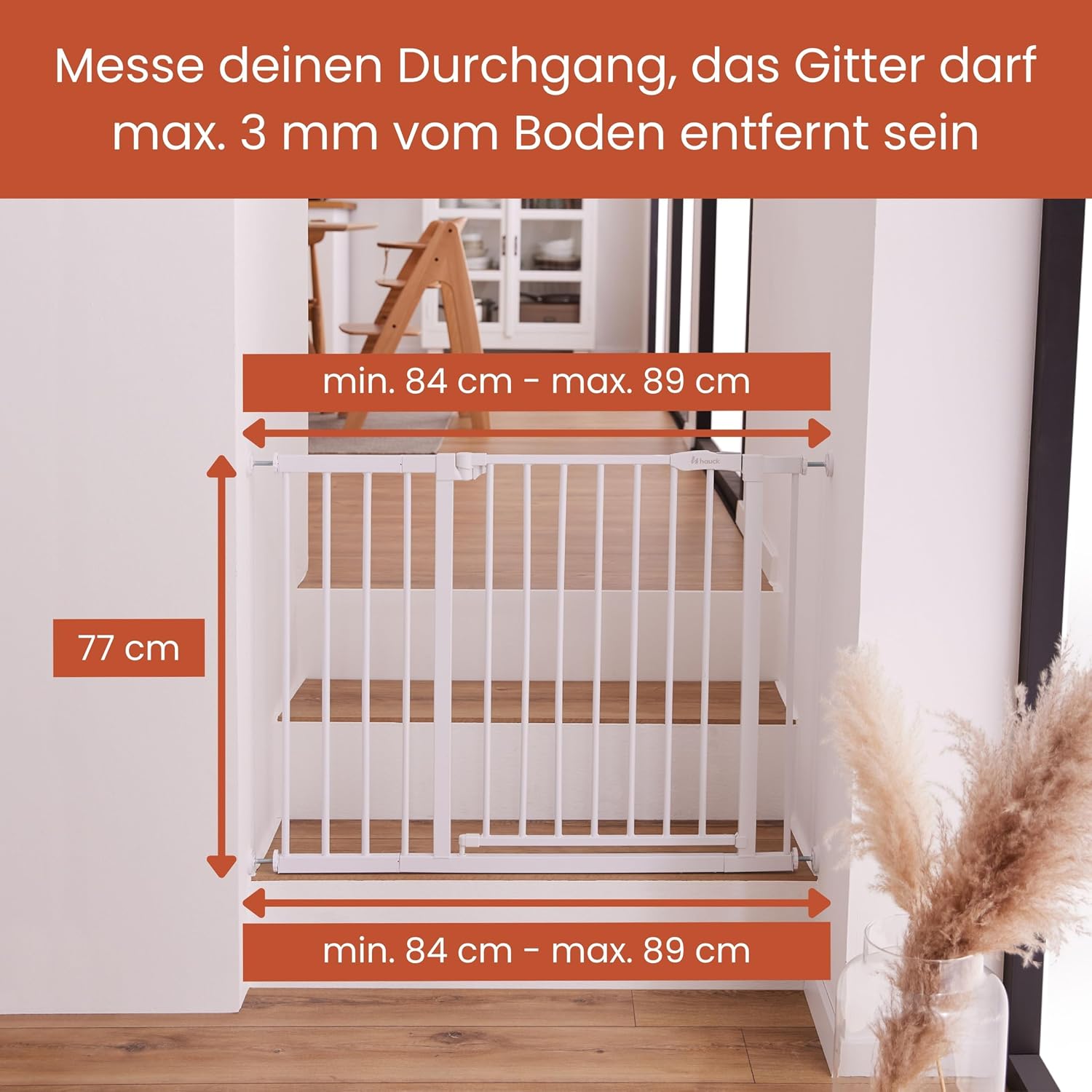 Thumbnail 2 de hauck Open N Stop 2 + 9 cm Verlängerung – Tür- und Treppengitter, Weiß, 84–89 cm Breite, 77 cm hoch
