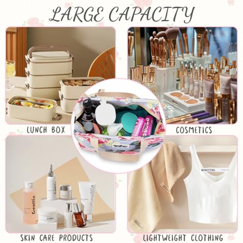 Detalle 2 de Aucuu Trousse de Toilette Femme Grande — Trousse de Maquillage étanche avec Poignée, Pack Voyage et Camping