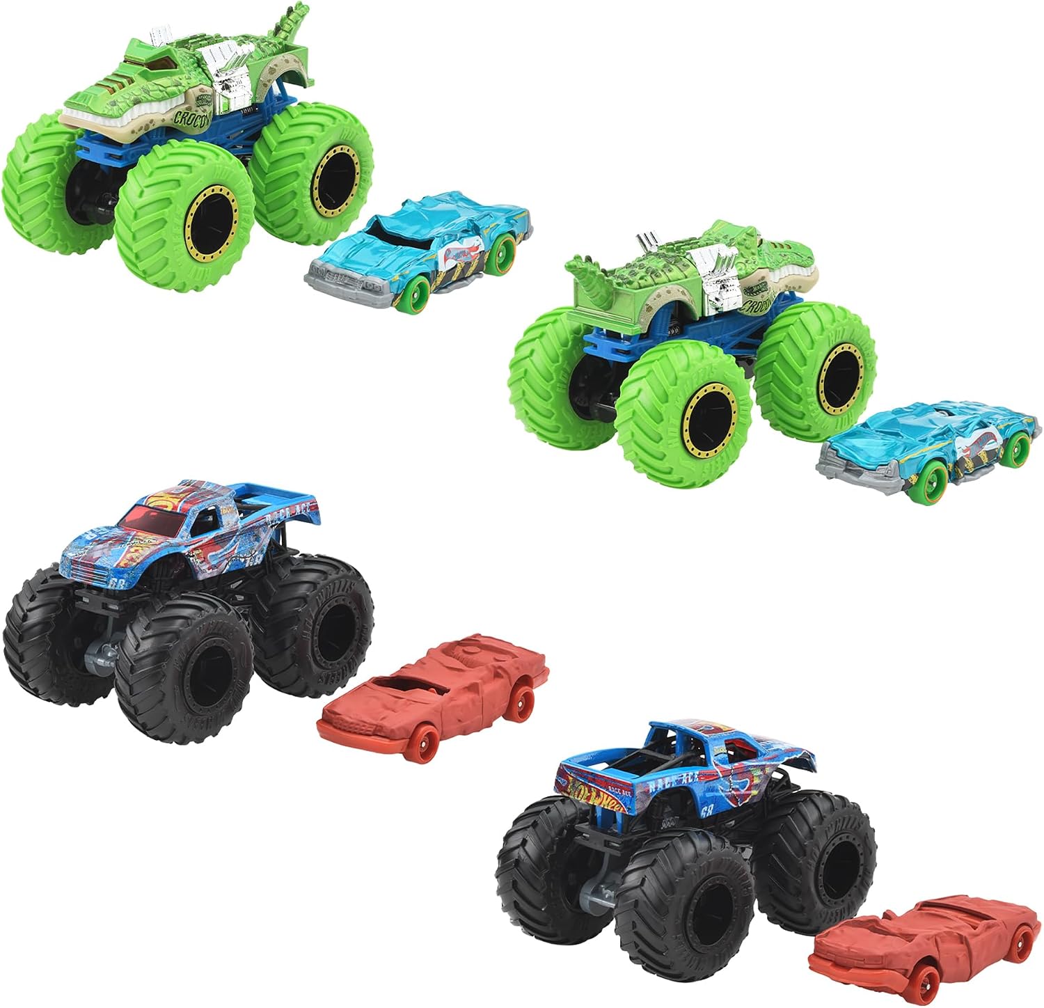 Thumbnail 4 de Hot Wheels GRH81-986T モンスタートラック＆ダイキャストカー 1/64・8セット全16台