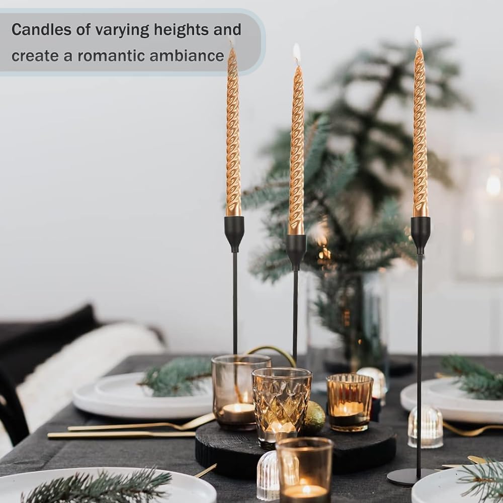 Thumbnail 4 de Mivitoom Set of 3 Black Candle Holders for dinners 🕯