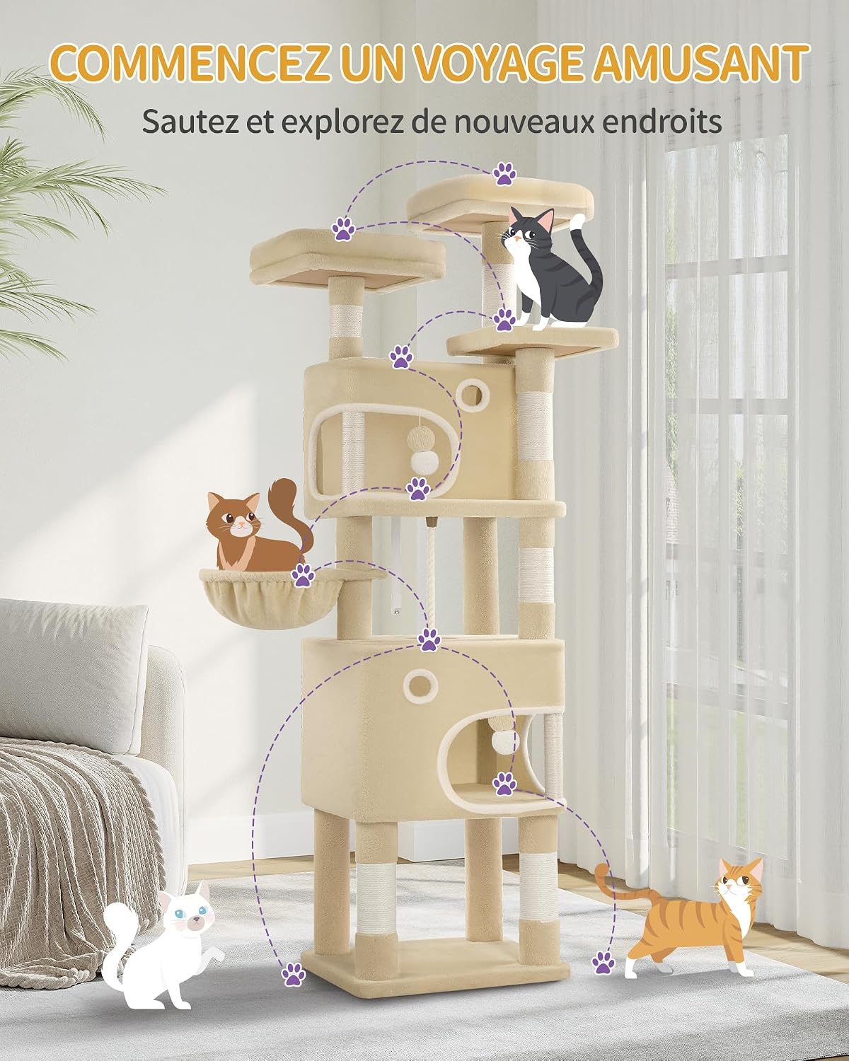 Detalle 2 de Hzuaneri MS18018YL Arbre Ă chat 180 cm đ±