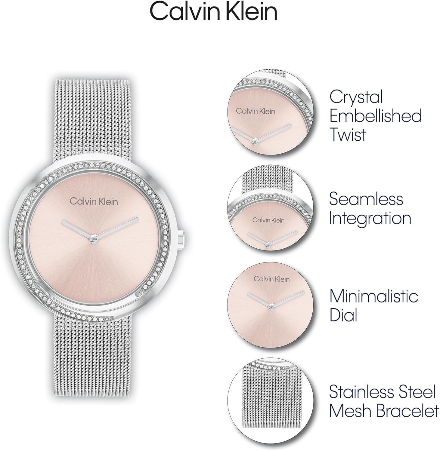 Thumbnail 4 de Calvin Klein Analog Quarzuhr für Damen „Twist“ mit Edelstahl-Mesh-Armband