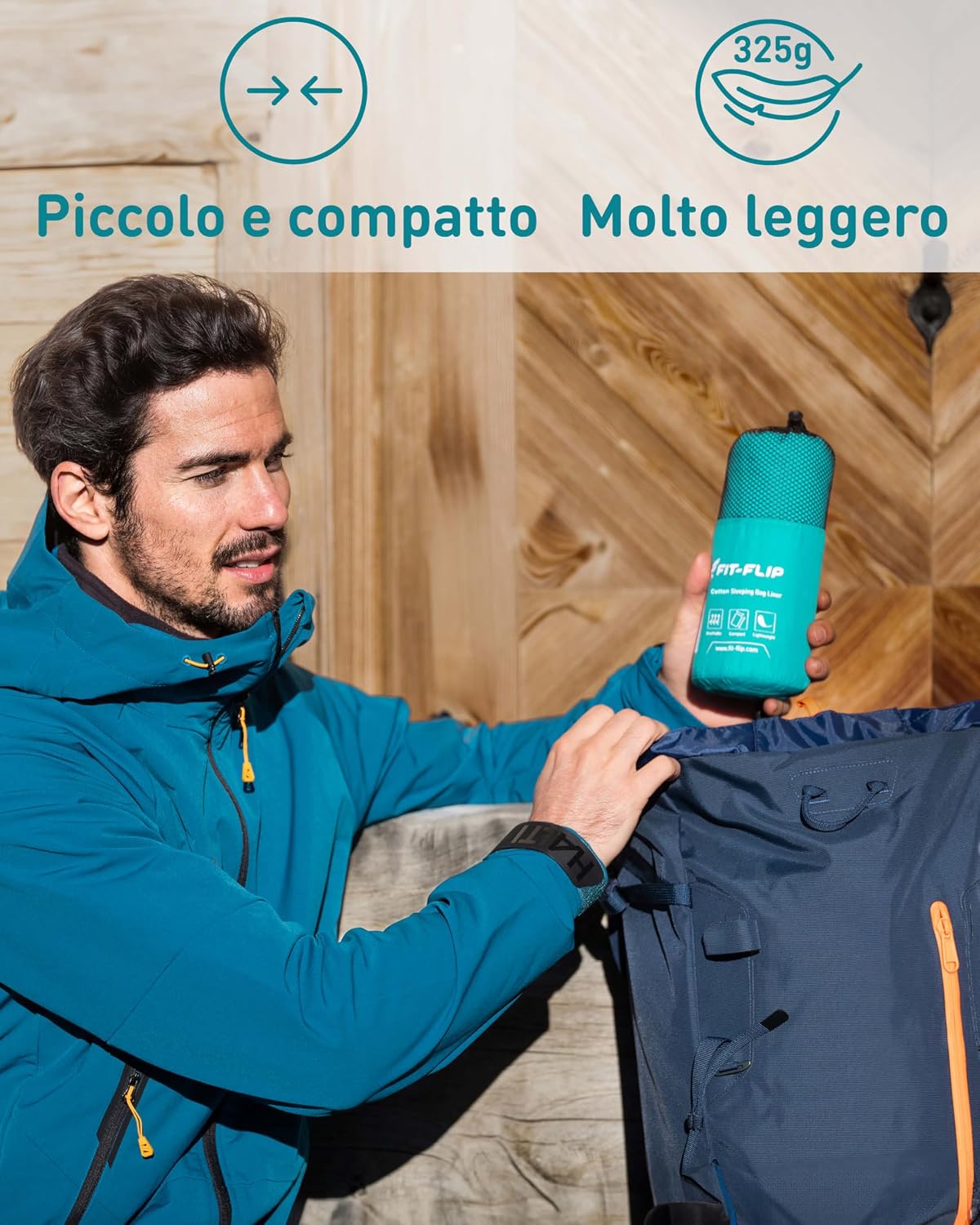 Detalle de Fit-Flip sacco lenzuolo da viaggio 325 g