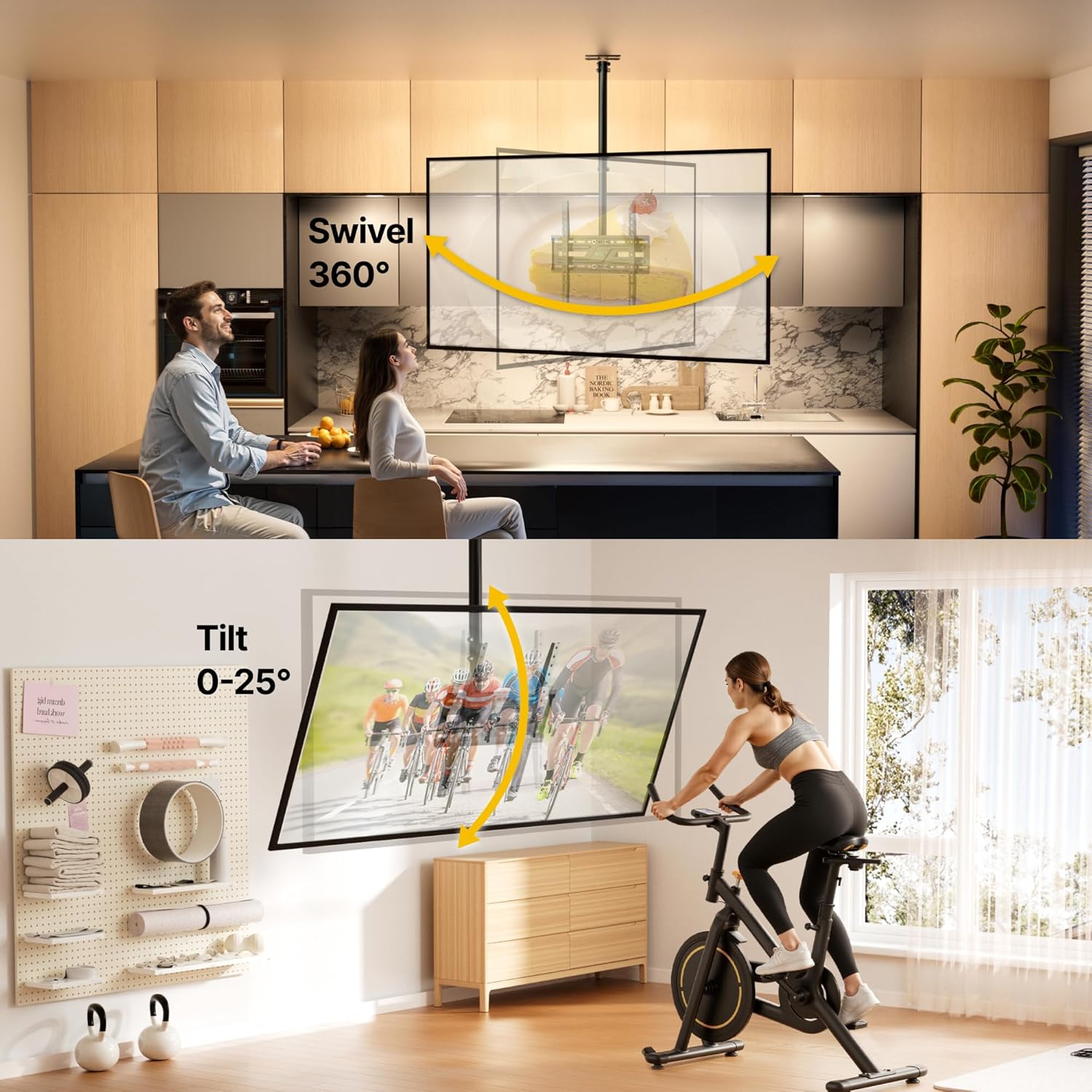 Detalle de monTEK Ceiling TV Mount for 37-75 inch Flat Screen Displays