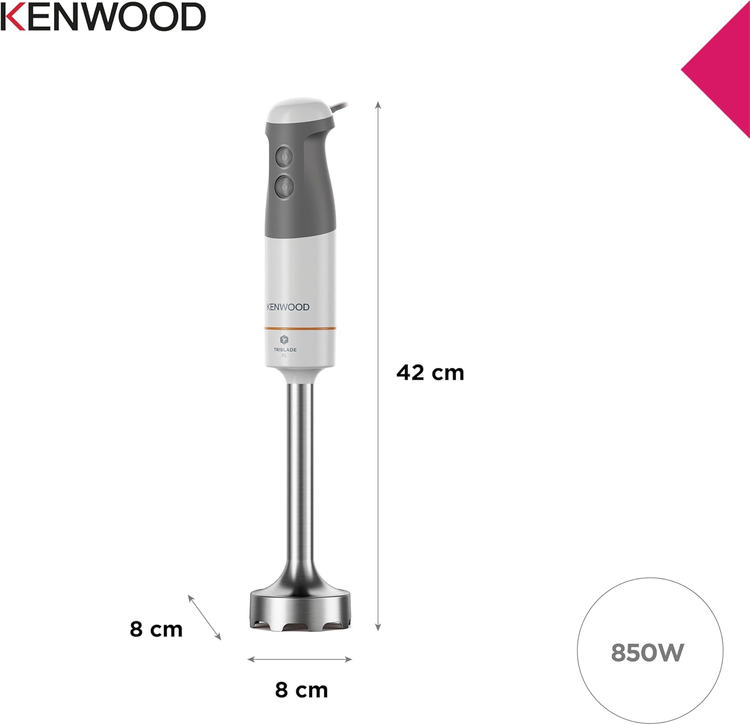 Thumbnail 5 de Kenwood Triblade XL HBM40.002WH Frullatore ad immersione: potenza, ergonomia e versatilità in un kit XL