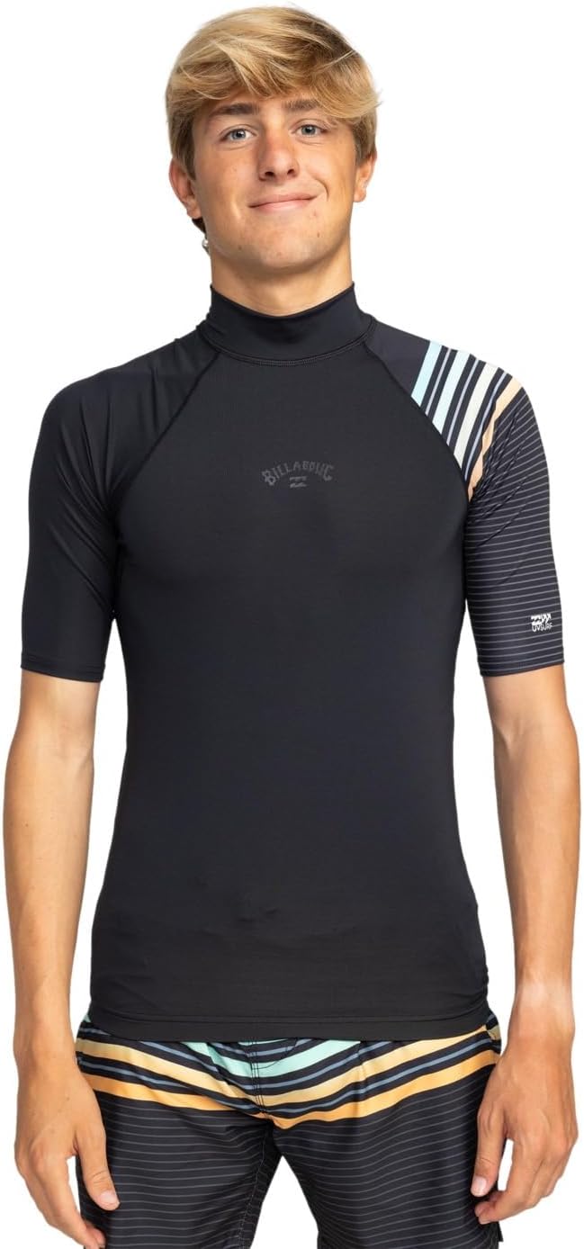 Detalle de BILLABONG Contrast SS Printed Set di Rash Guard Uomo – UPF 50, manica corta