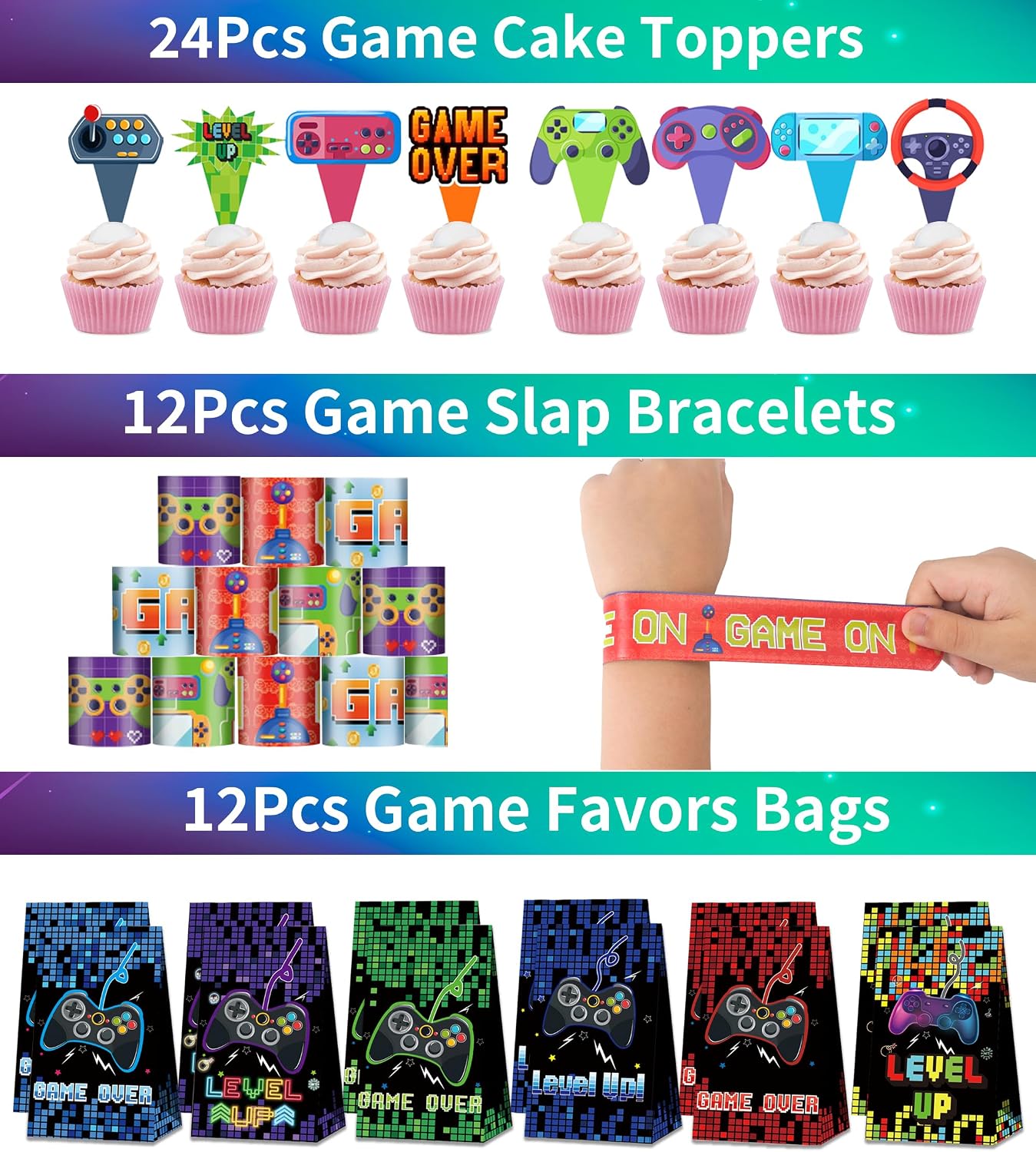 Thumbnail 5 de PLOUGVI 320PCS Video Game Party Favors Kit