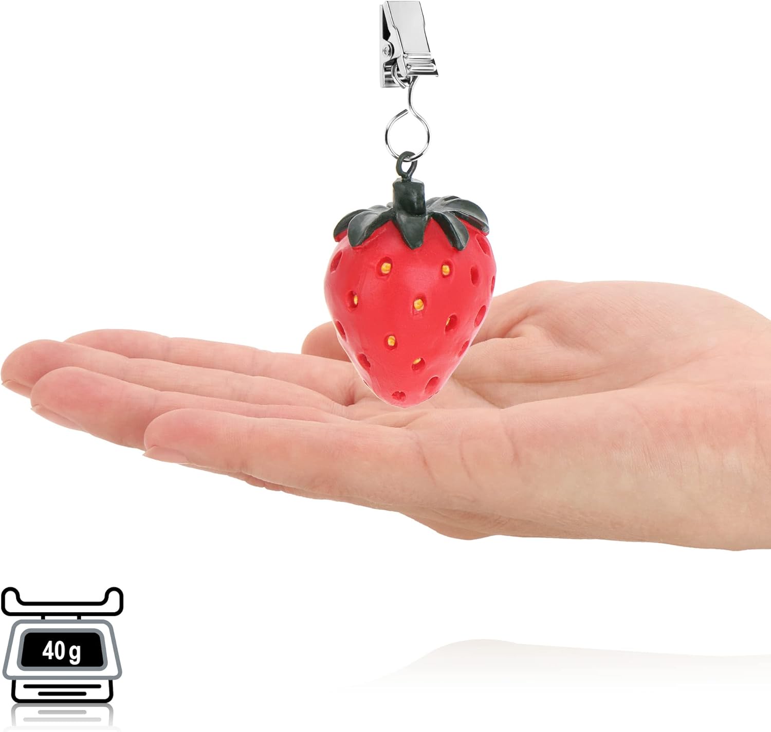 Thumbnail 4 de com-four® Pesi per tovaglie – 8 pezzi, design fragola, circa 40 g ciascuno