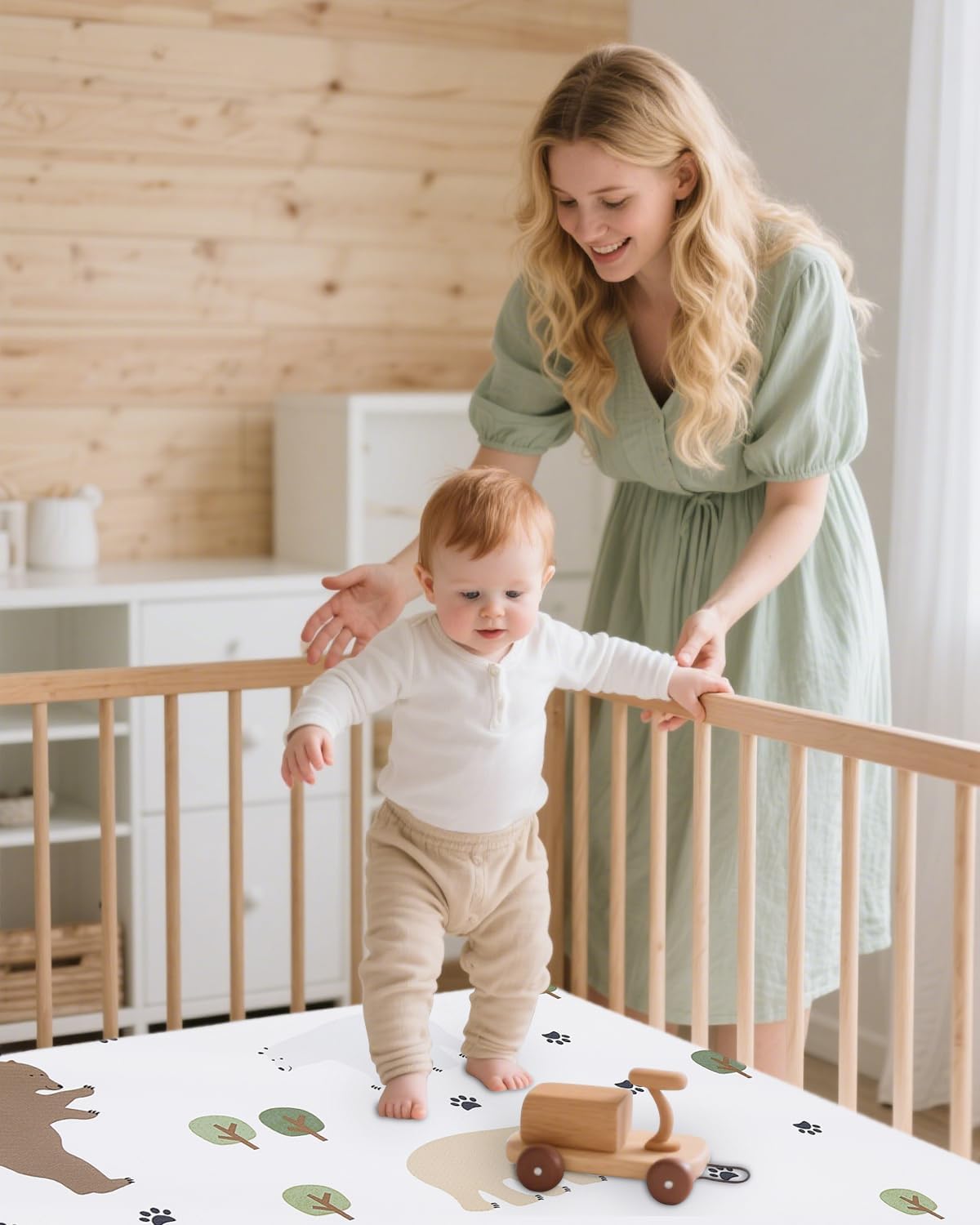 Detalle 2 de lasoftan JDBMAT Pack and Play Mattress, 38" x 26", Waterproof Washable Cover
