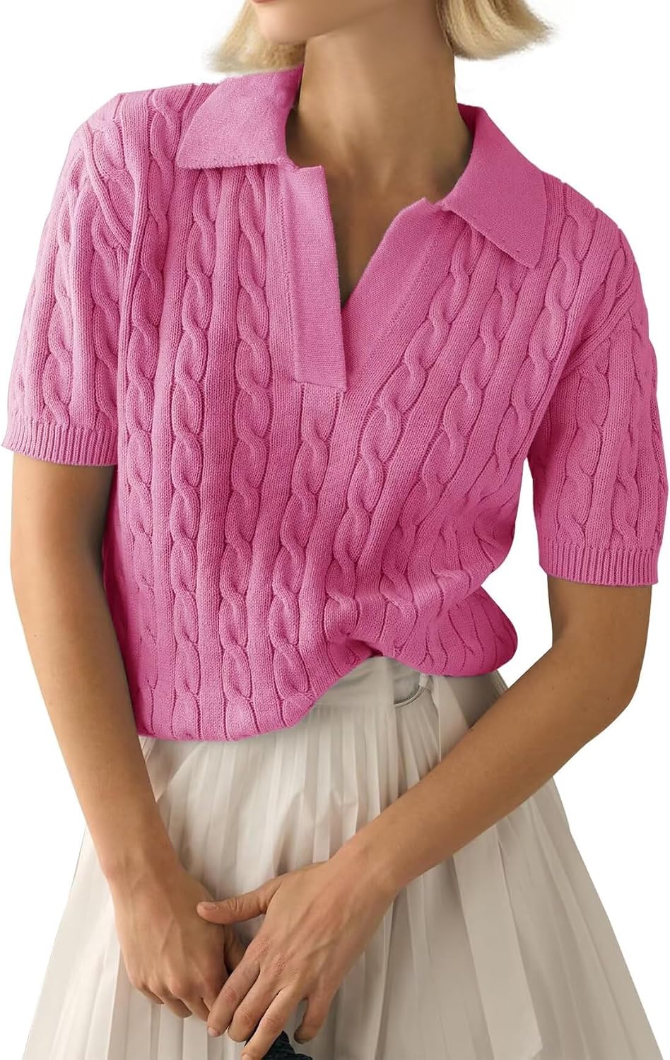 Thumbnail 3 de LACOZY Women's Summer Knit Polo Top