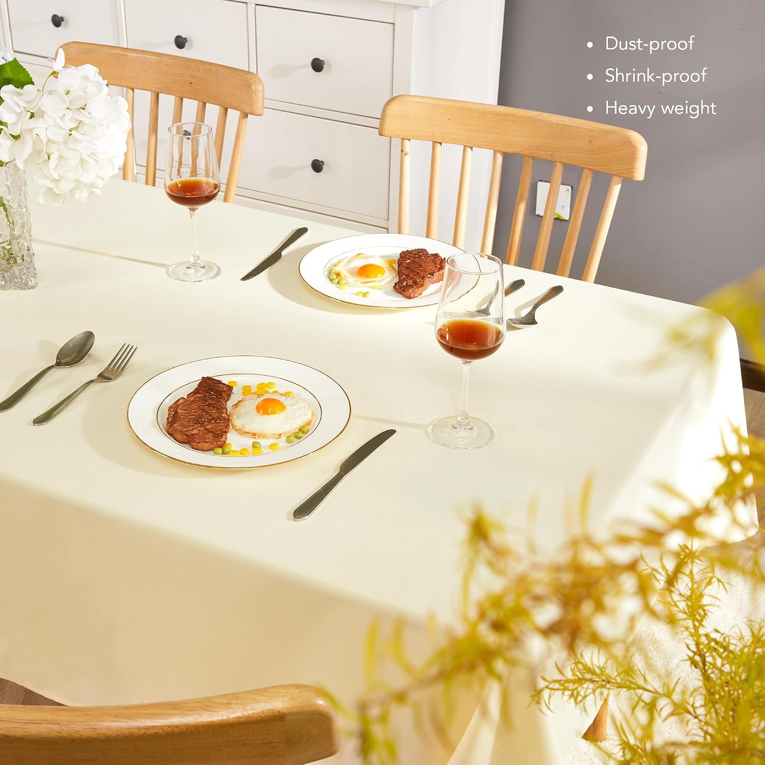 Detalle 2 de Deconovo Nappe Rectangulaire Extérieur Waterproof 130x130 cm – Beige