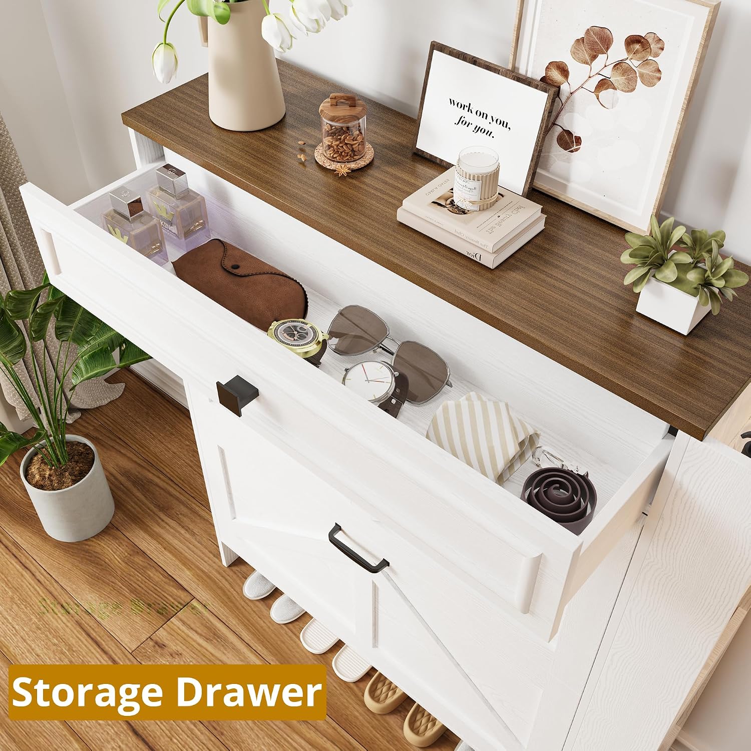 Thumbnail 6 de IRONCK Shoe Storage Cabinet with 2 Flip Drawers