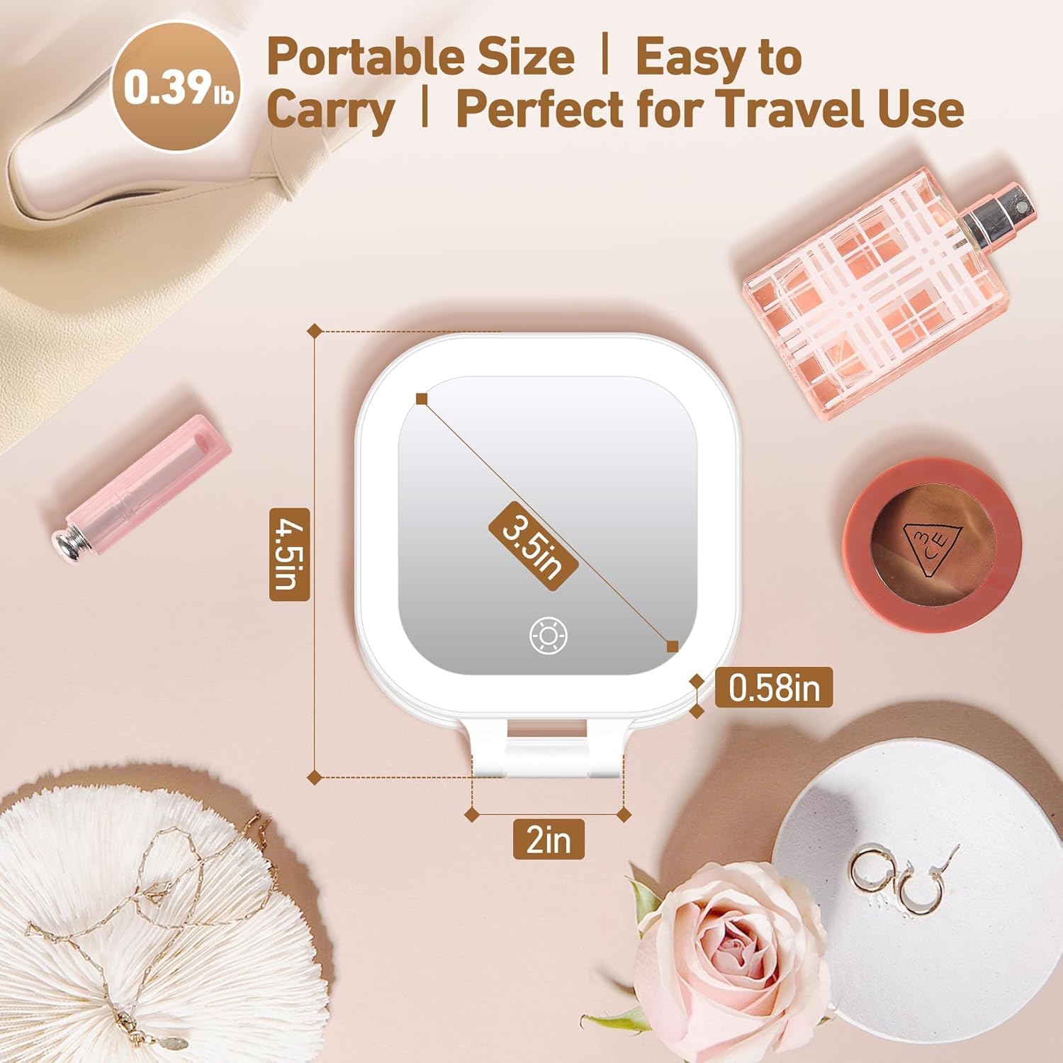 Detalle 2 de GOMIPURU Travel Mirror with Light 30x