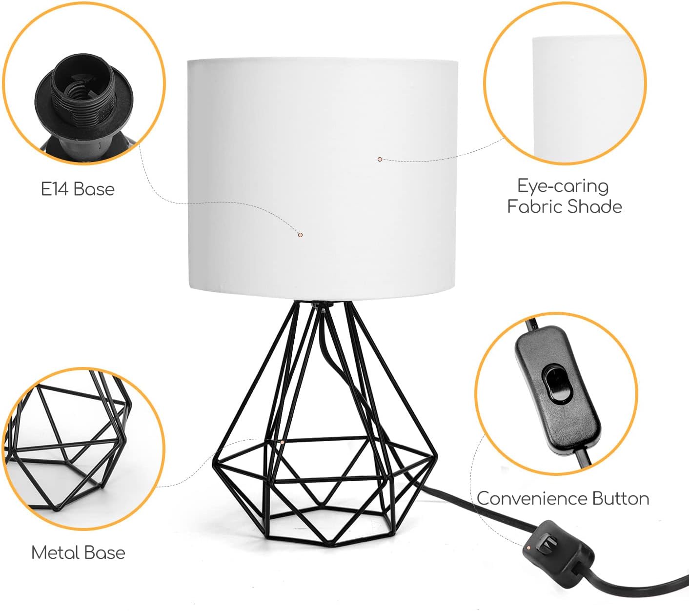 Thumbnail 4 de Aigostar lampada da tavolo stile industriale retrò con portalampada E14 e base in metallo