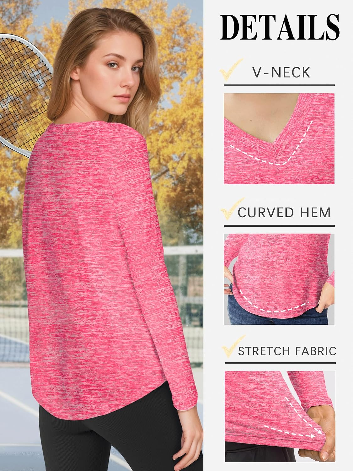 Thumbnail 4 de Sportshirt Damen Kurzarm UPF 50+ V-Ausschnitt