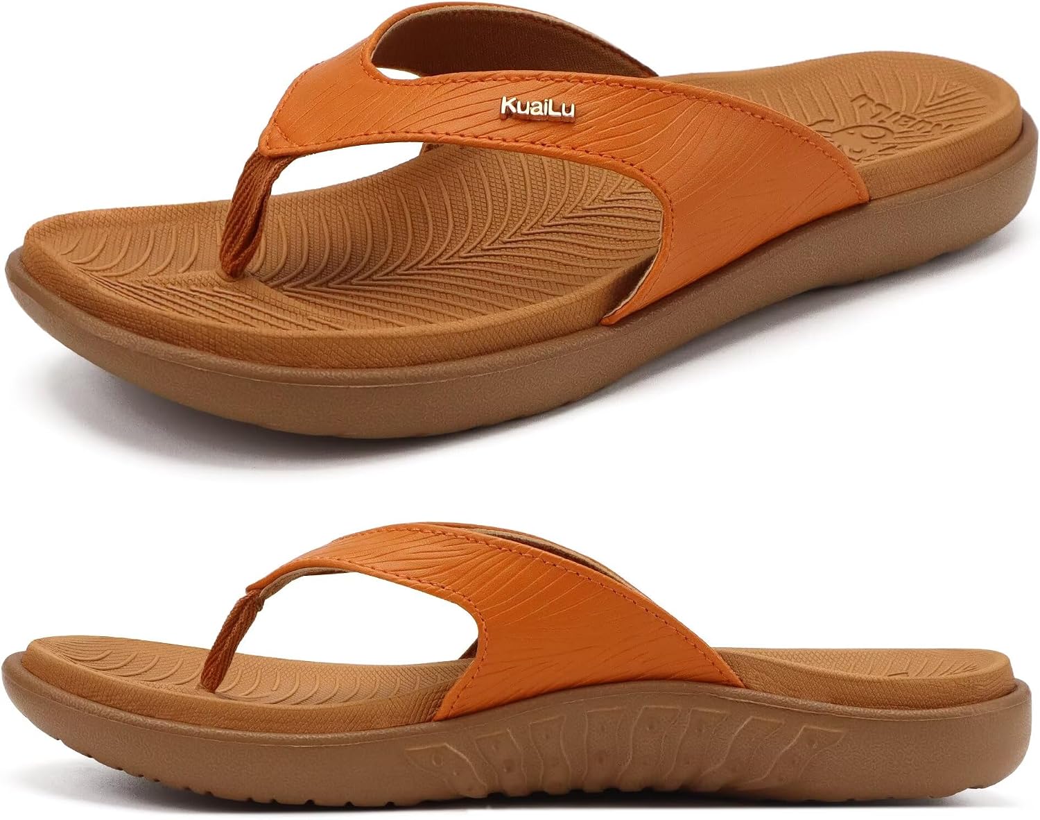 Detalle de KuaiLu Women's Orthotic Flip Flops with Arch Support – Lightweight Summer Sandals