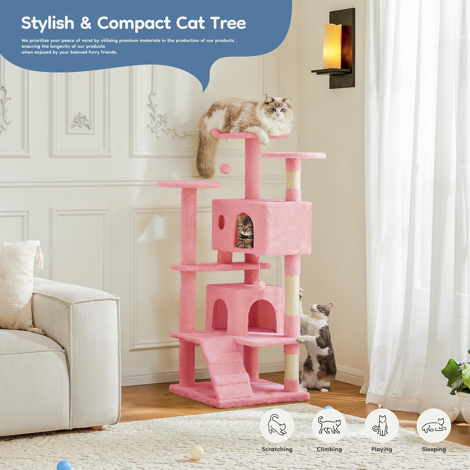 Thumbnail 6 de DUMOS Cat Tree 54-Inch