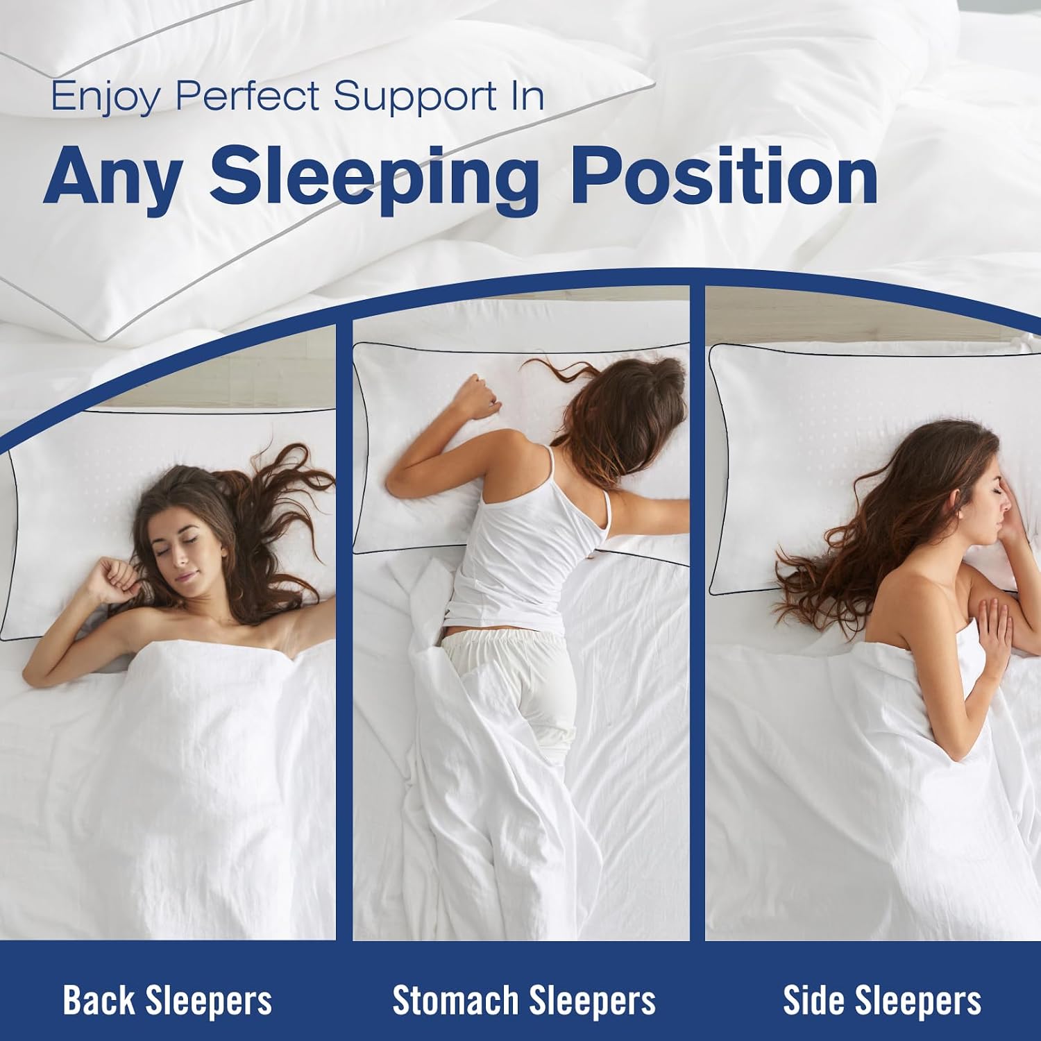 Thumbnail 6 de Higoom Standard Size Bed Pillows (4-Pack) Faux Down Microfiber Luxury Hotel Pillows