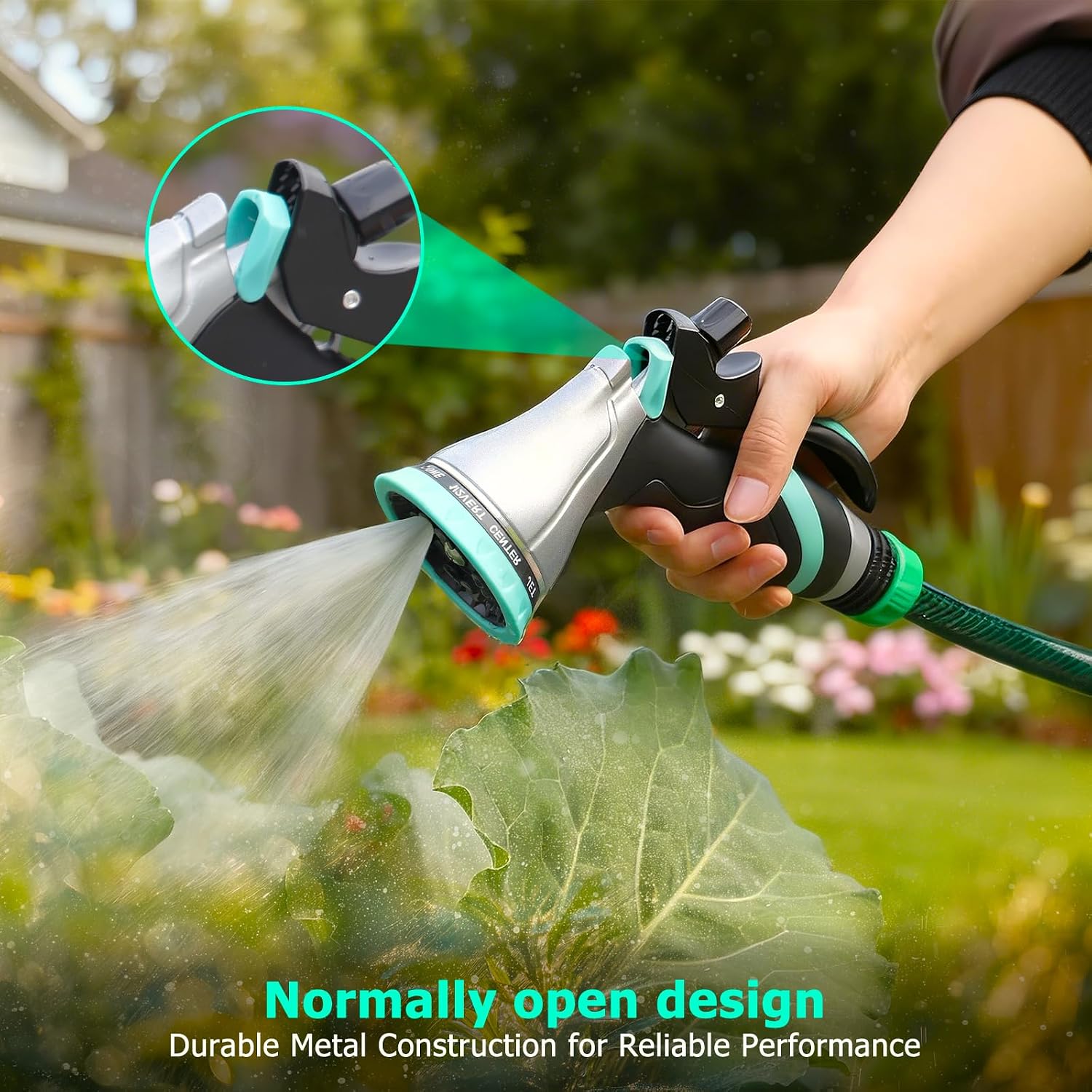 Thumbnail 1 de QUOBAS HN11 Metal Garden Hose Nozzle, 10 Spray Patterns and Flow Control