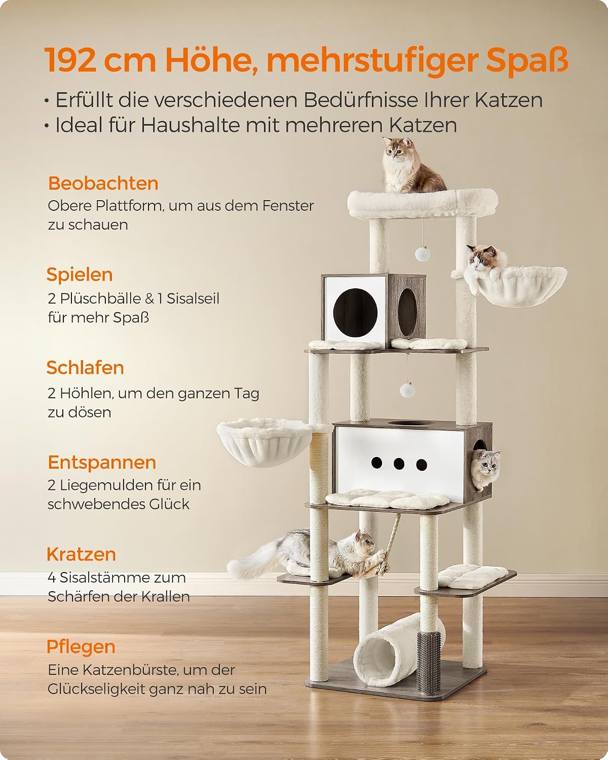 Thumbnail 5 de Feandrea Kratzbaum groß 192 cm