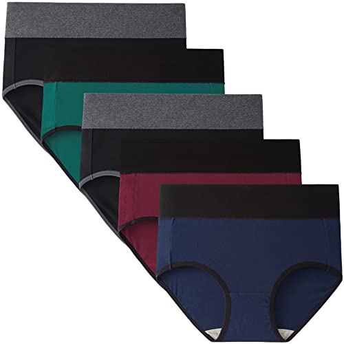 Detalle de INNERSY Damen-Taillenslip XL, hoher Bund, Stretch-Baumwolle und volle Abdeckung