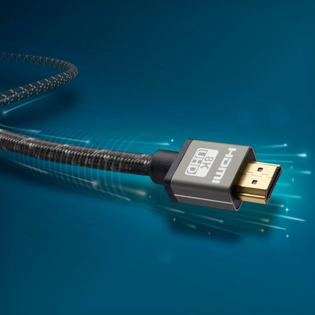 Thumbnail 2 de Hama câble HDMI ultra haute vitesse certifié (mâle-mâle) gris/noir, 2 m, 8K@60 Hz et 4K@120 Hz