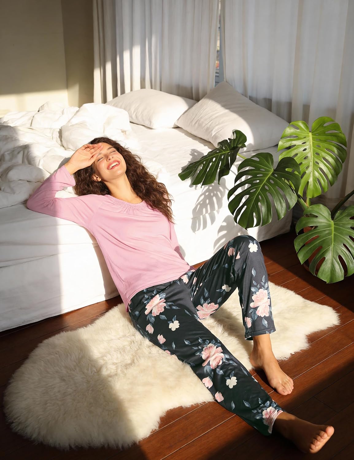 Thumbnail 3 de Ensemble Pyjama Femme Hiver Uniexcosm – manches longues, col ras du cou