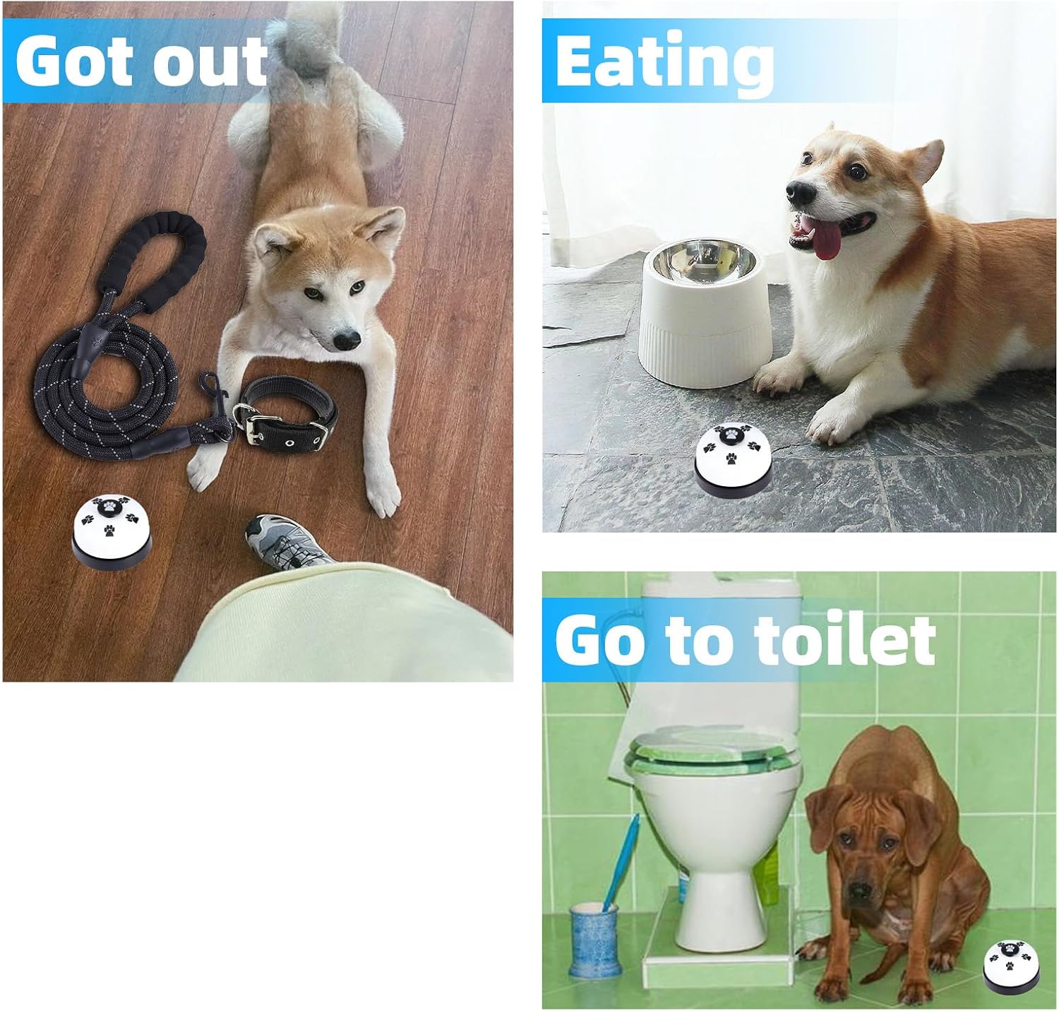 Detalle de Yizerel 2 Pack Dog Doorbells – Adjustable, Durable Potty Training Bells for Go Outside