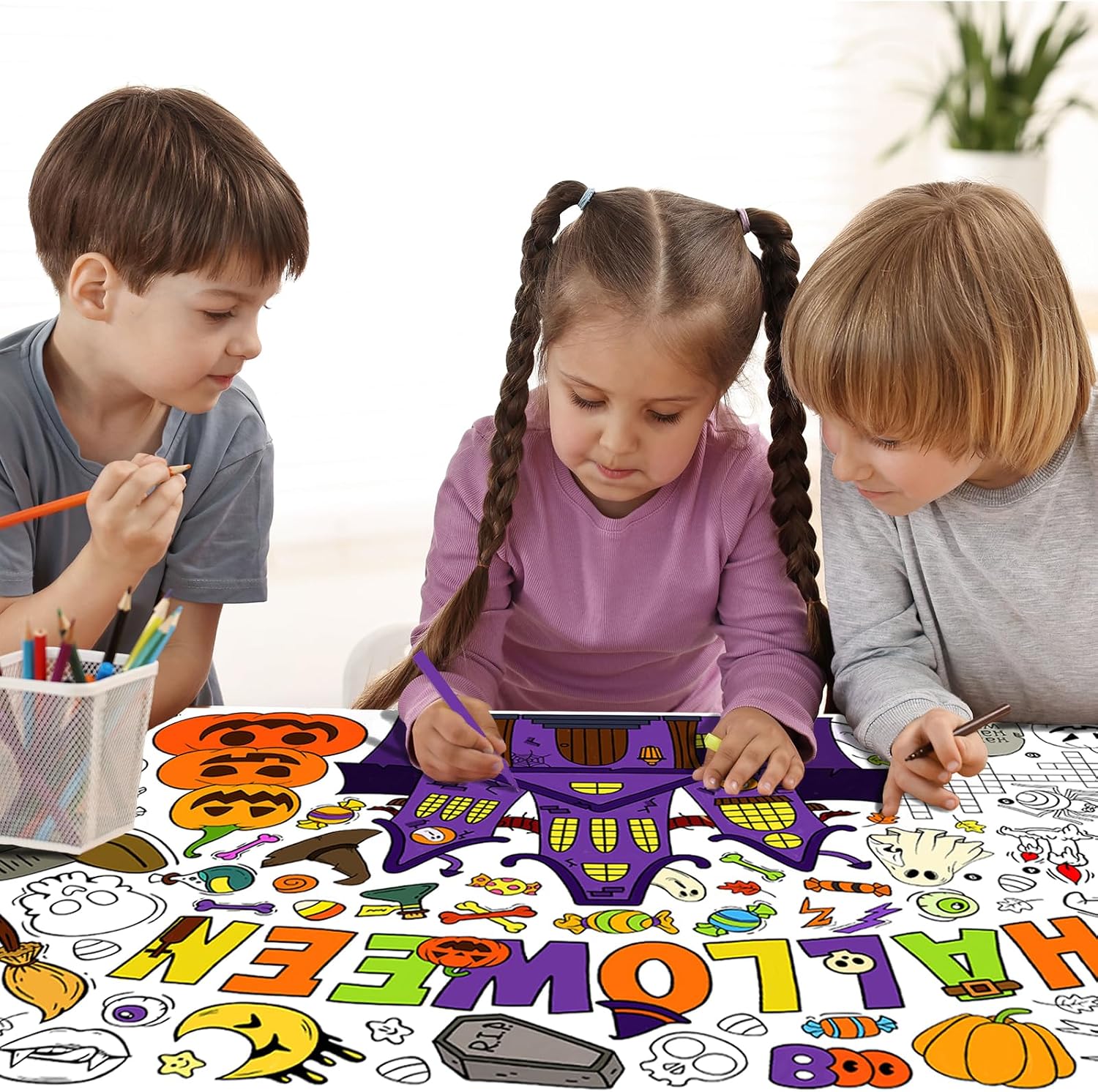 Detalle 2 de Gatherfun Coloring Tablecloth 31.5 x 72 Inches