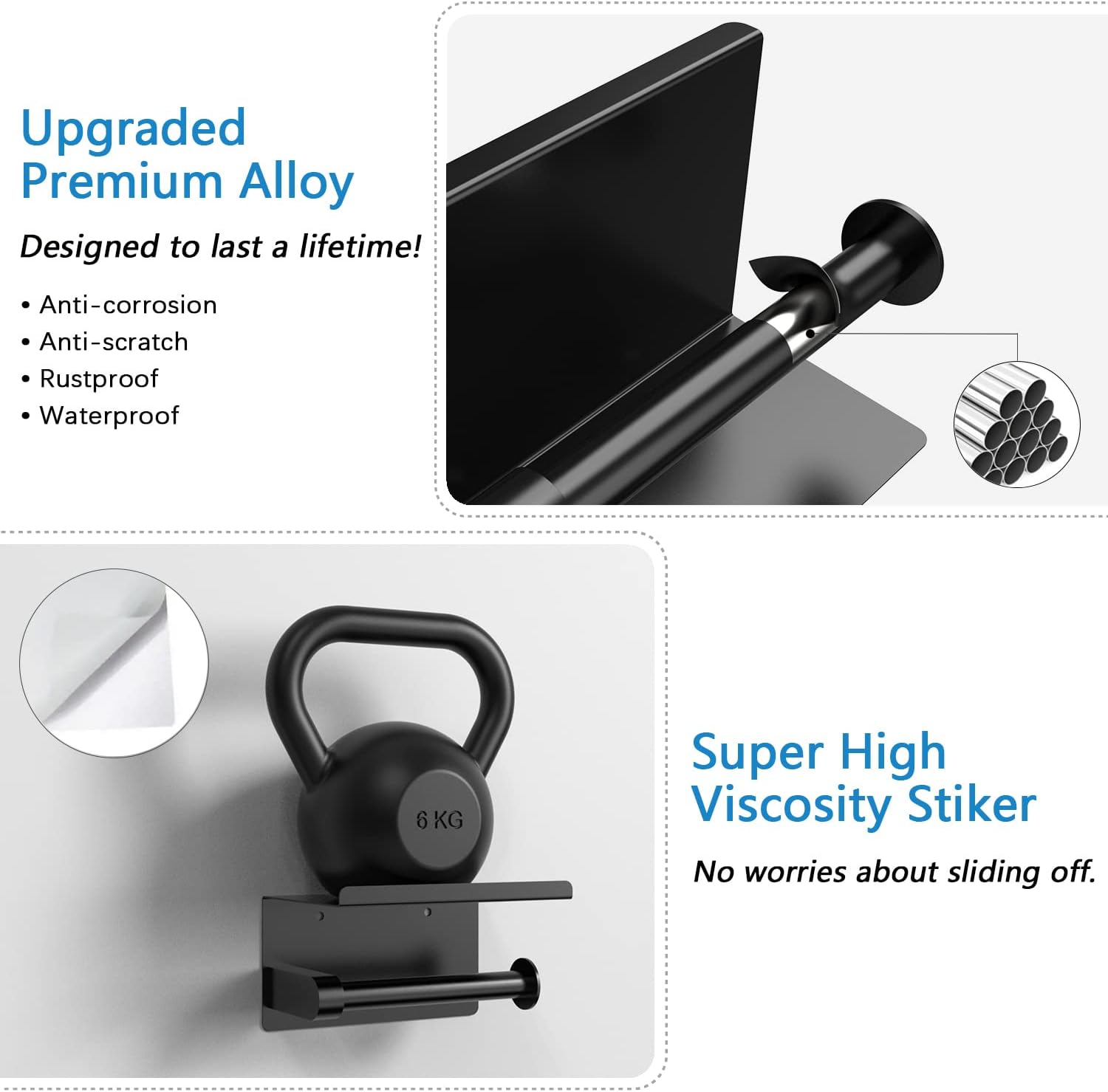 Detalle 2 de Self Adhesive Toilet Paper Holder with Phone Shelf