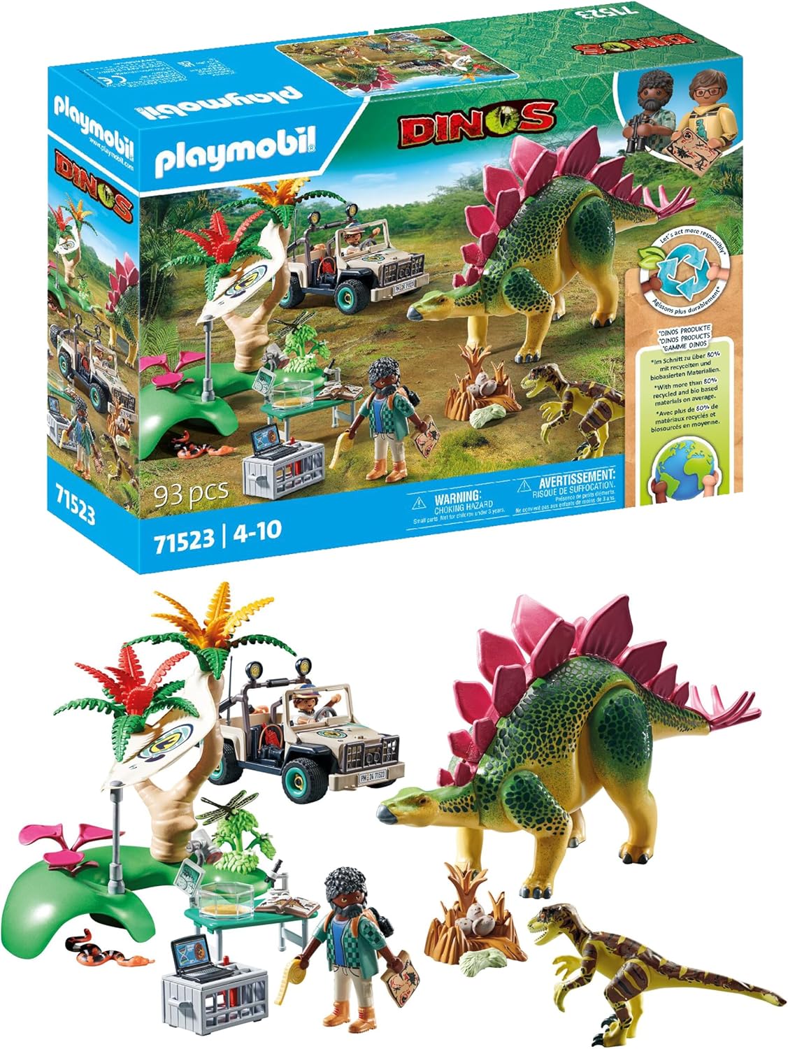 Detalle de PLAYMOBIL Dinos 71523 Campo Base con Dinosauri: esplorazione, accessori e avventura per bambini dai 4 anni
