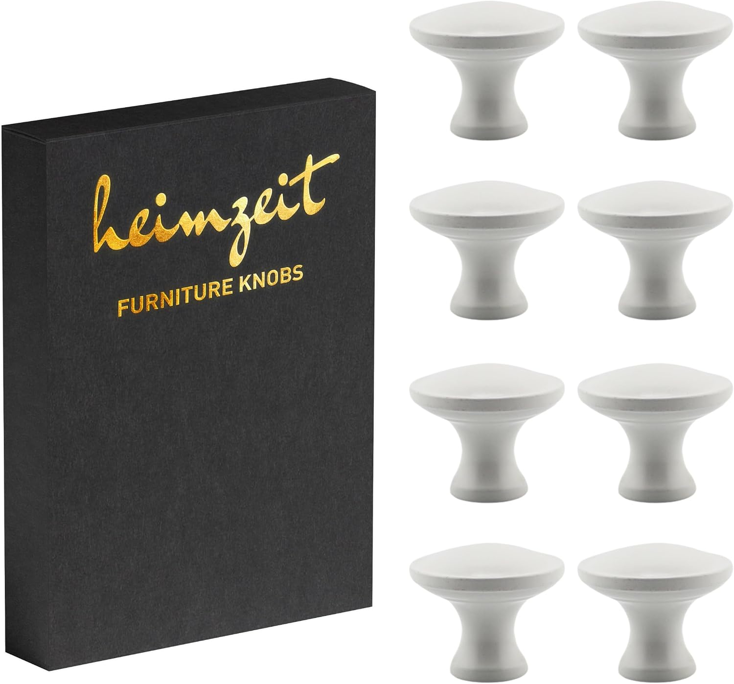 Heimzeit Pomelli Armadio Nova per porte, cassetti e comodini in alluminio (8 pezzi, grande rotondo) colore bianco