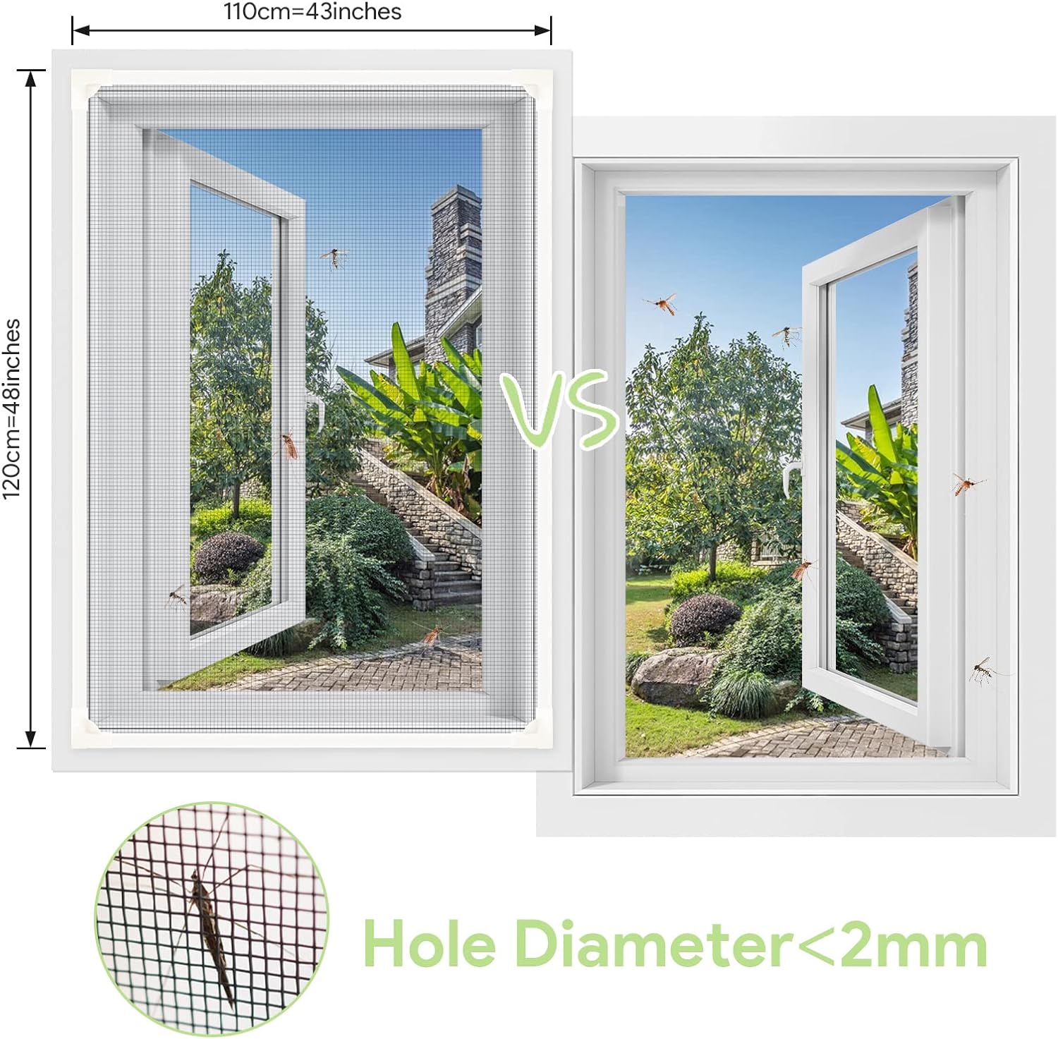 Thumbnail 4 de MOEGFY Magnetic Fly Screen Window Nets — Adjustable DIY Insect Screen for Windows (Max 48" x 43")
