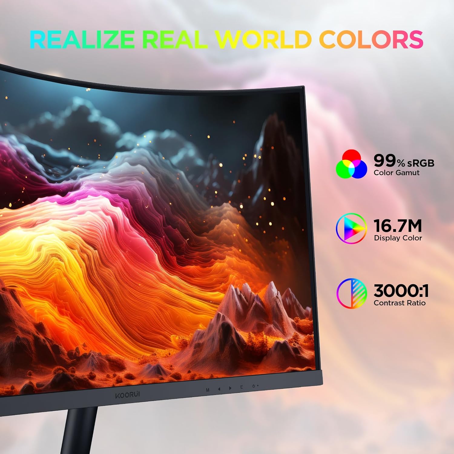 Thumbnail 2 de KOORUI 27-Inch Curved Monitor: 1080p, 144Hz, 1500R, TÜV Eye Care