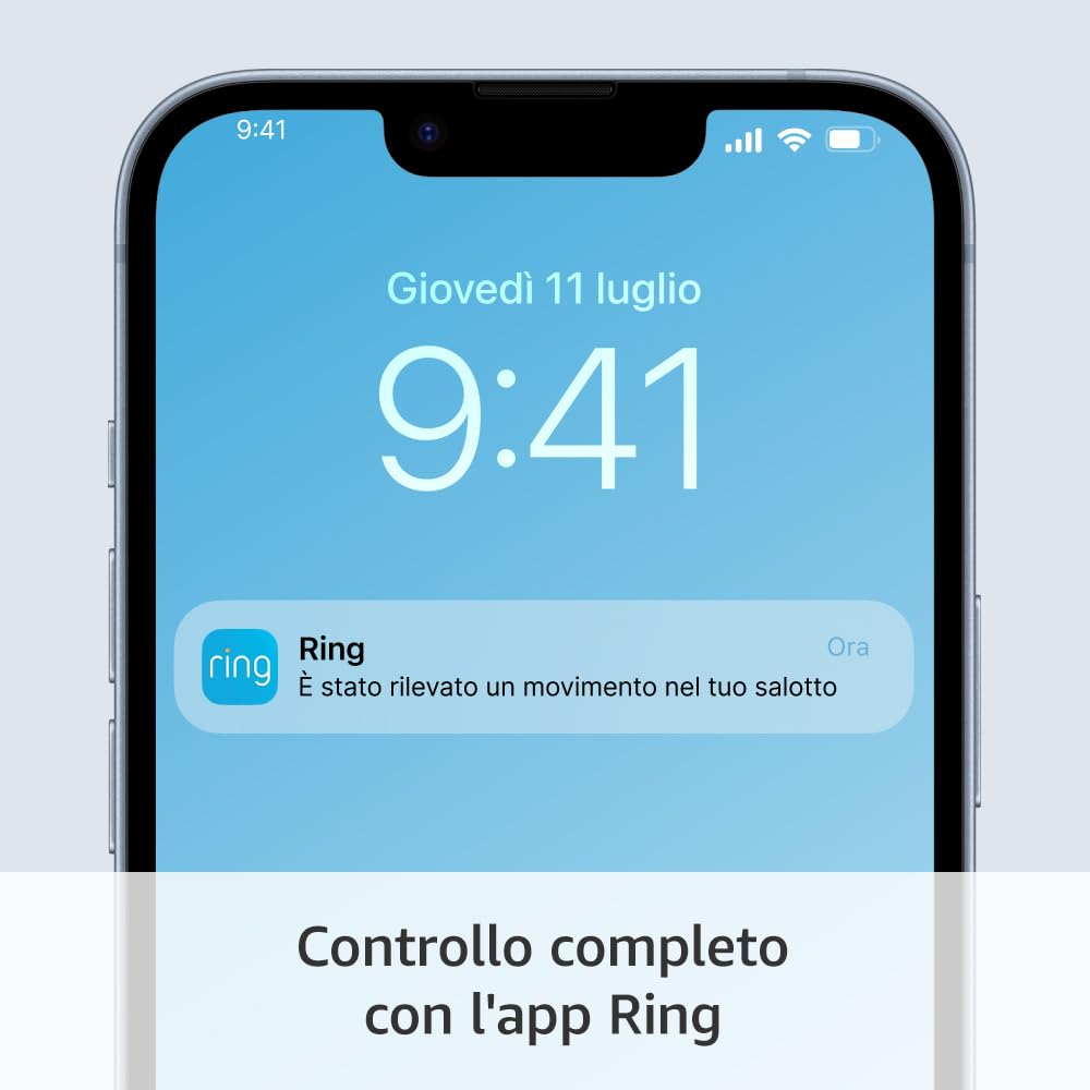 Detalle de Ring Videocamera interna (Indoor Cam 2ª gen.) con cavo USB-A a Micro-USB da 3 metri