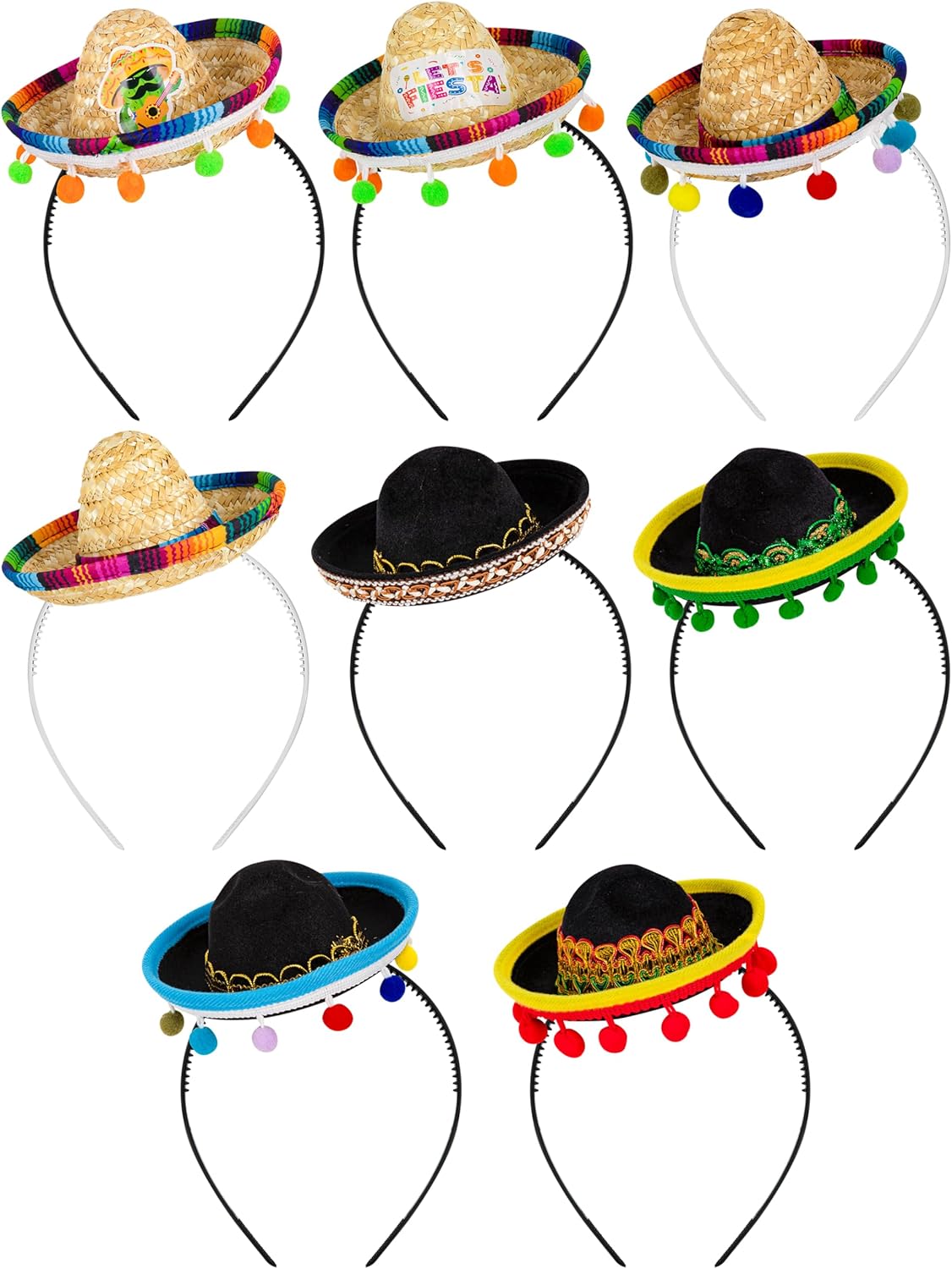 Thumbnail 6 de Melisheer Cinco de Mayo mini sombrero party hat with headband
