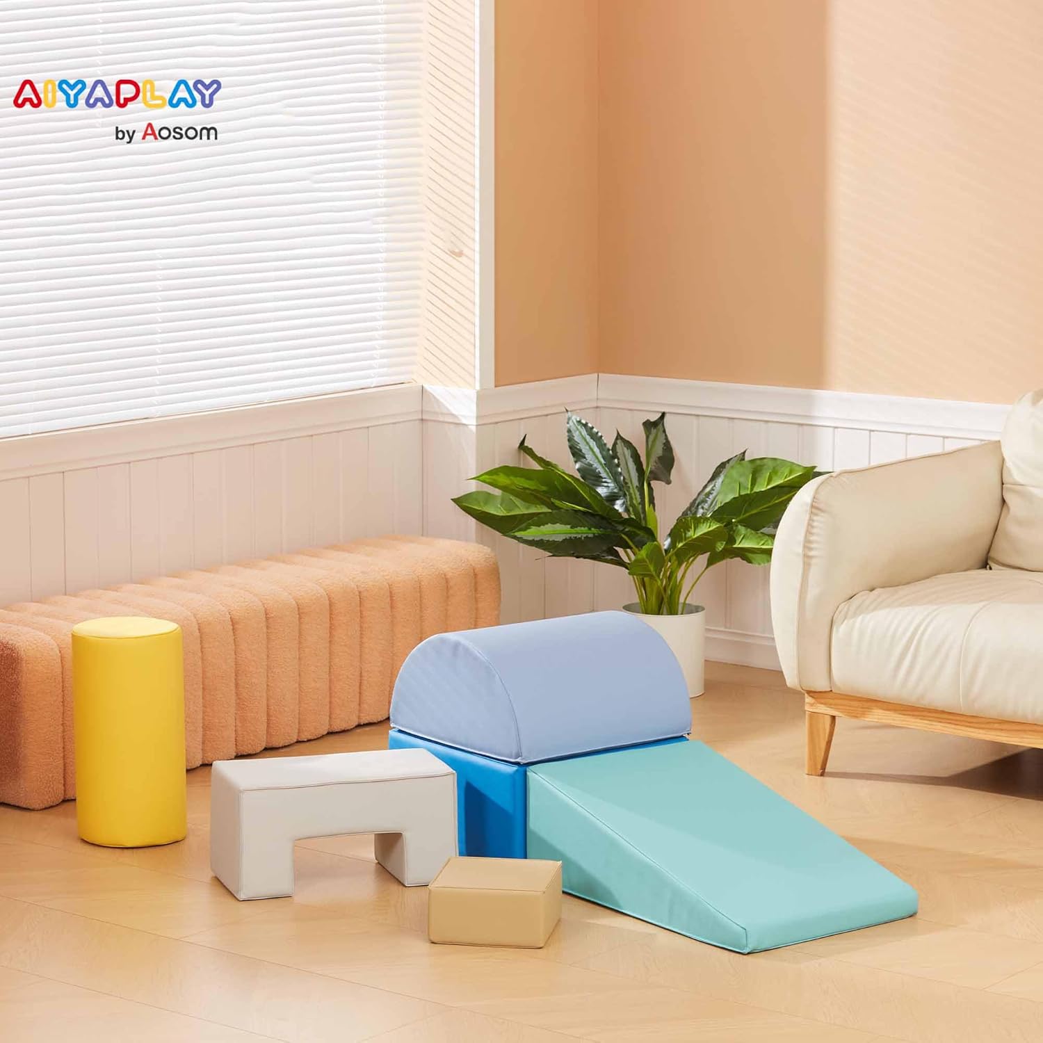 Detalle 2 de AIYAPLAY Juego de 6 bloques psicomotricidad multicolor 🧩