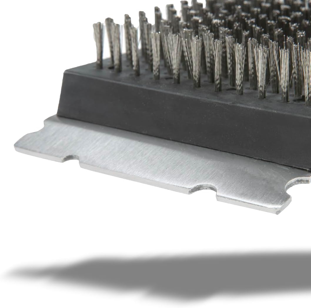 Thumbnail 4 de BBQ-Aid BBQ-AID Grill Brush and Scraper, 17-Inch Acacia Handle, Replaceable Stainless Steel Head