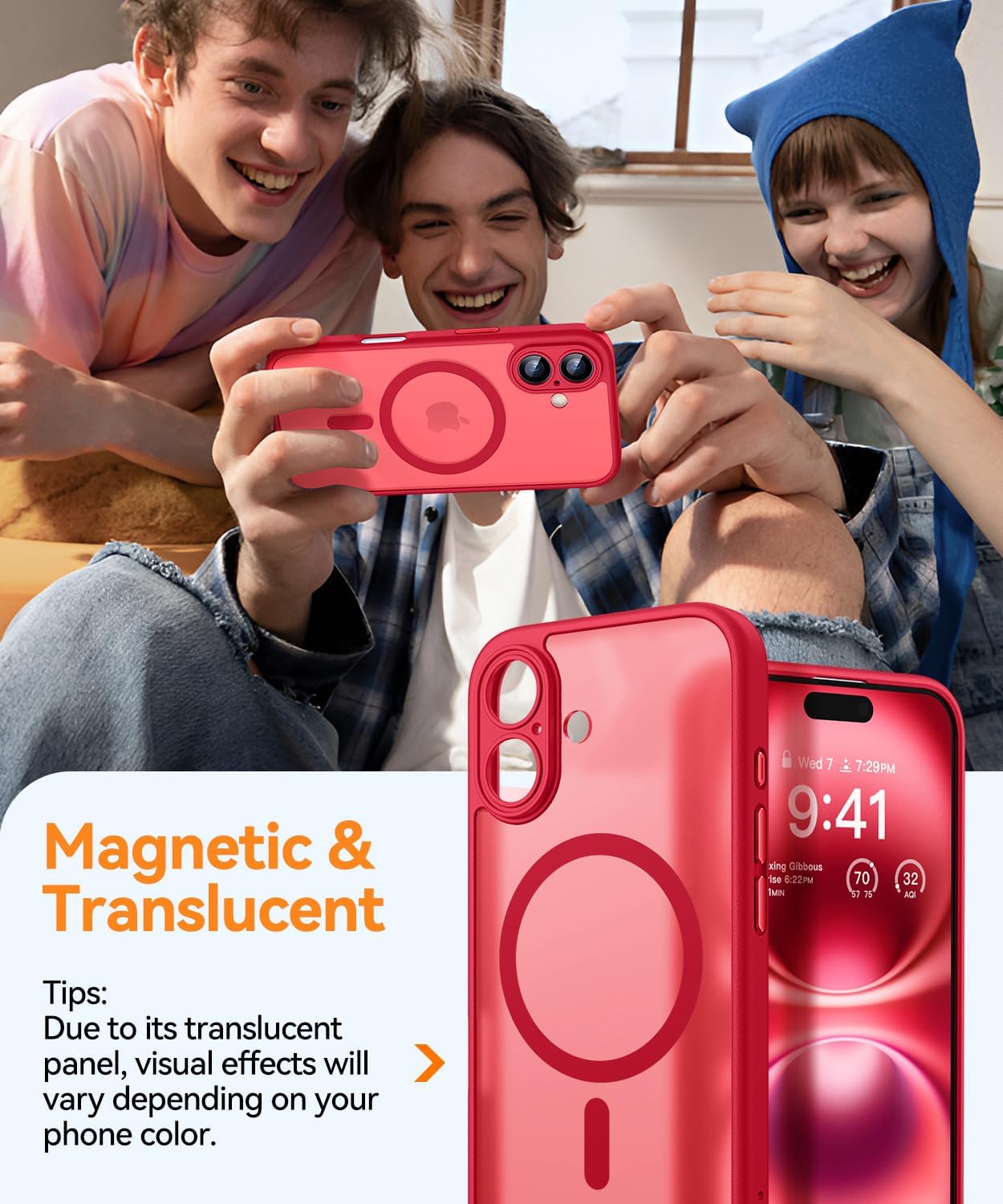 Detalle de CANSHN Magnetic iPhone 16 Case 6.1