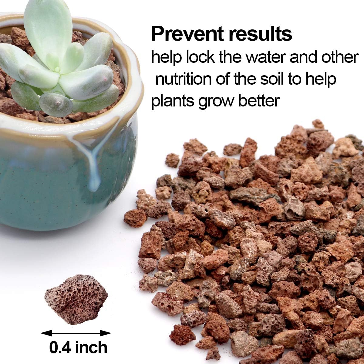 Detalle de TOYPOPOR CWBD-aa2863 Red Lava Rock for Bonsai, Succulents and Cactus Pots