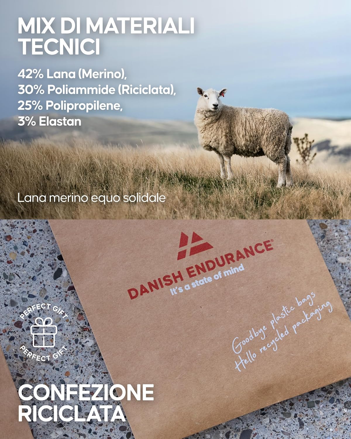 Thumbnail 5 de DANISH ENDURANCE Calze sci in lana merino termiche unisex