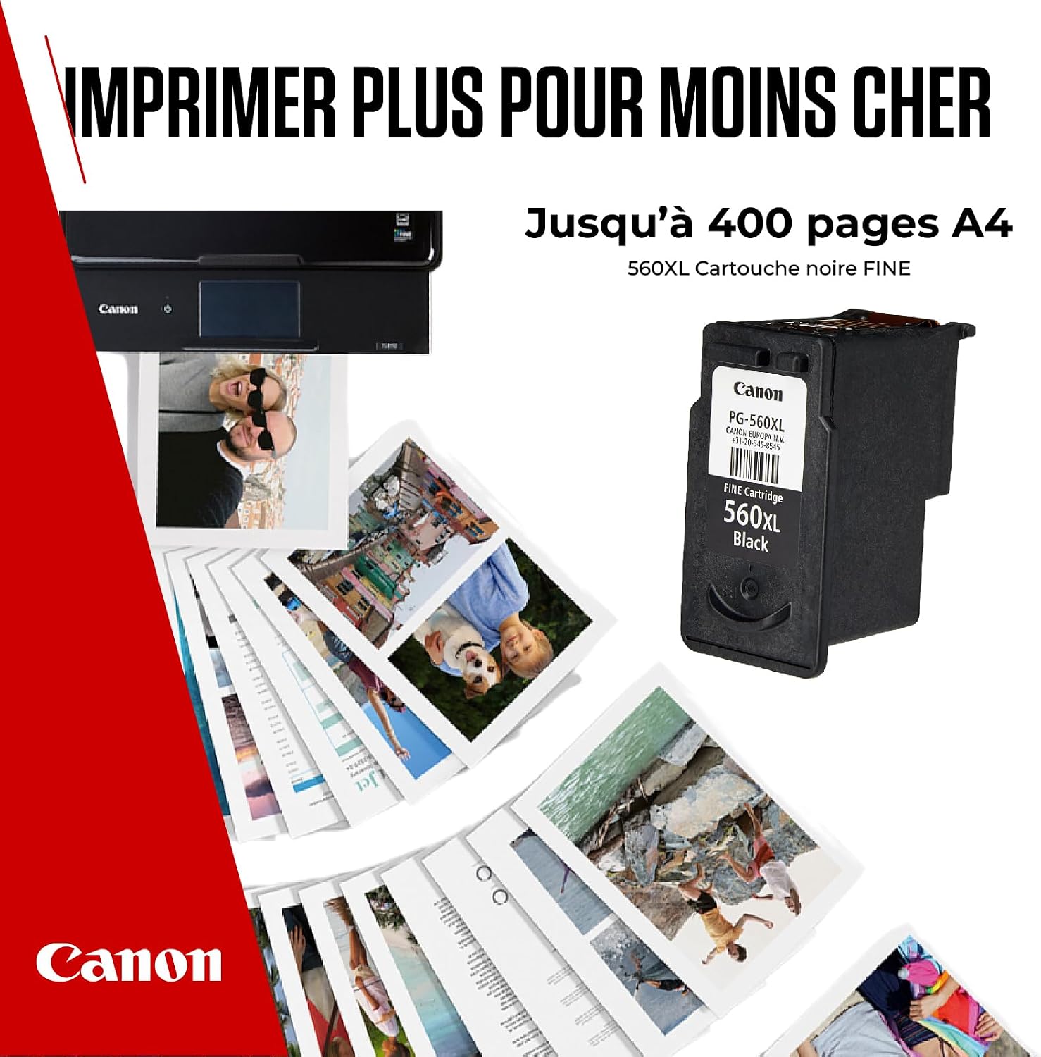 Detalle de Canon PG-560XL Fine Cartouche d'encre Noire Grande Capacité - Compatible PIXMA TS (XL)